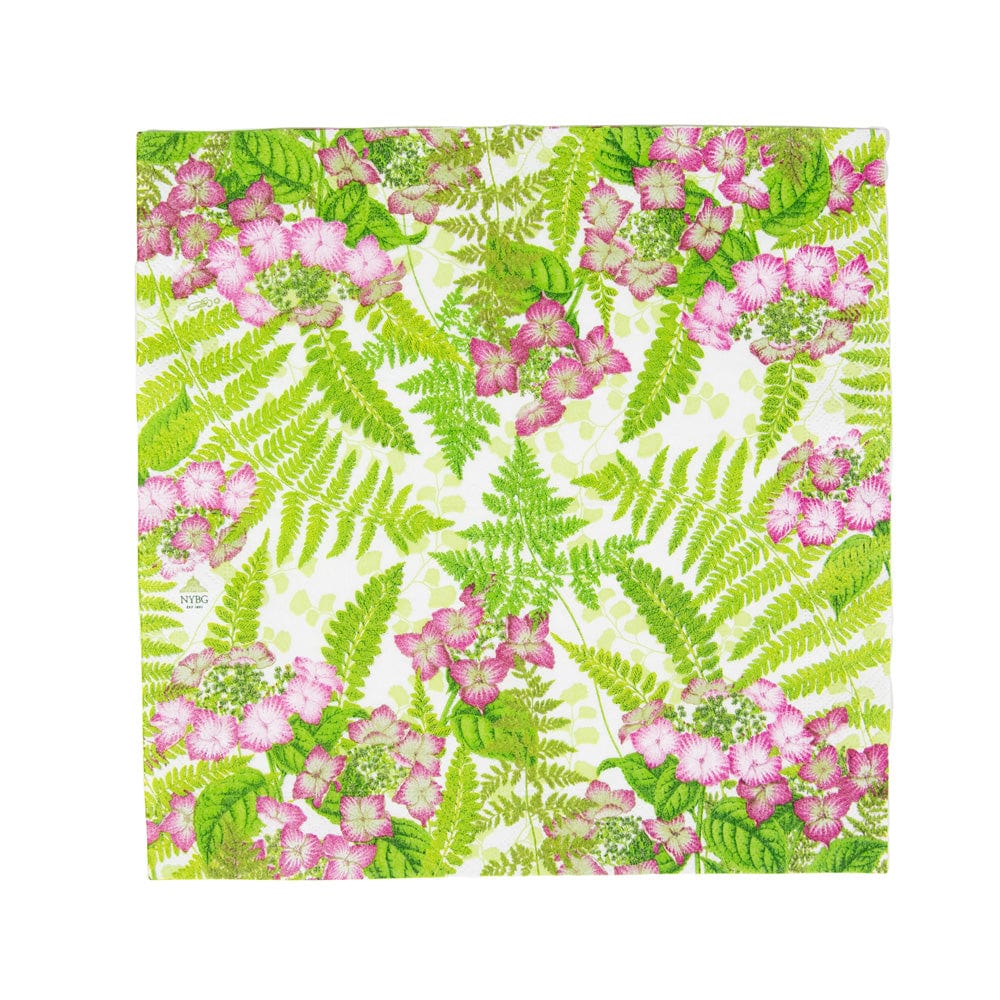 Premium Fern Garden Cocktail Napkins - 100% Linen Elegant Drink Coasters for Parties, Weddings & Home Decor - Set of 12
