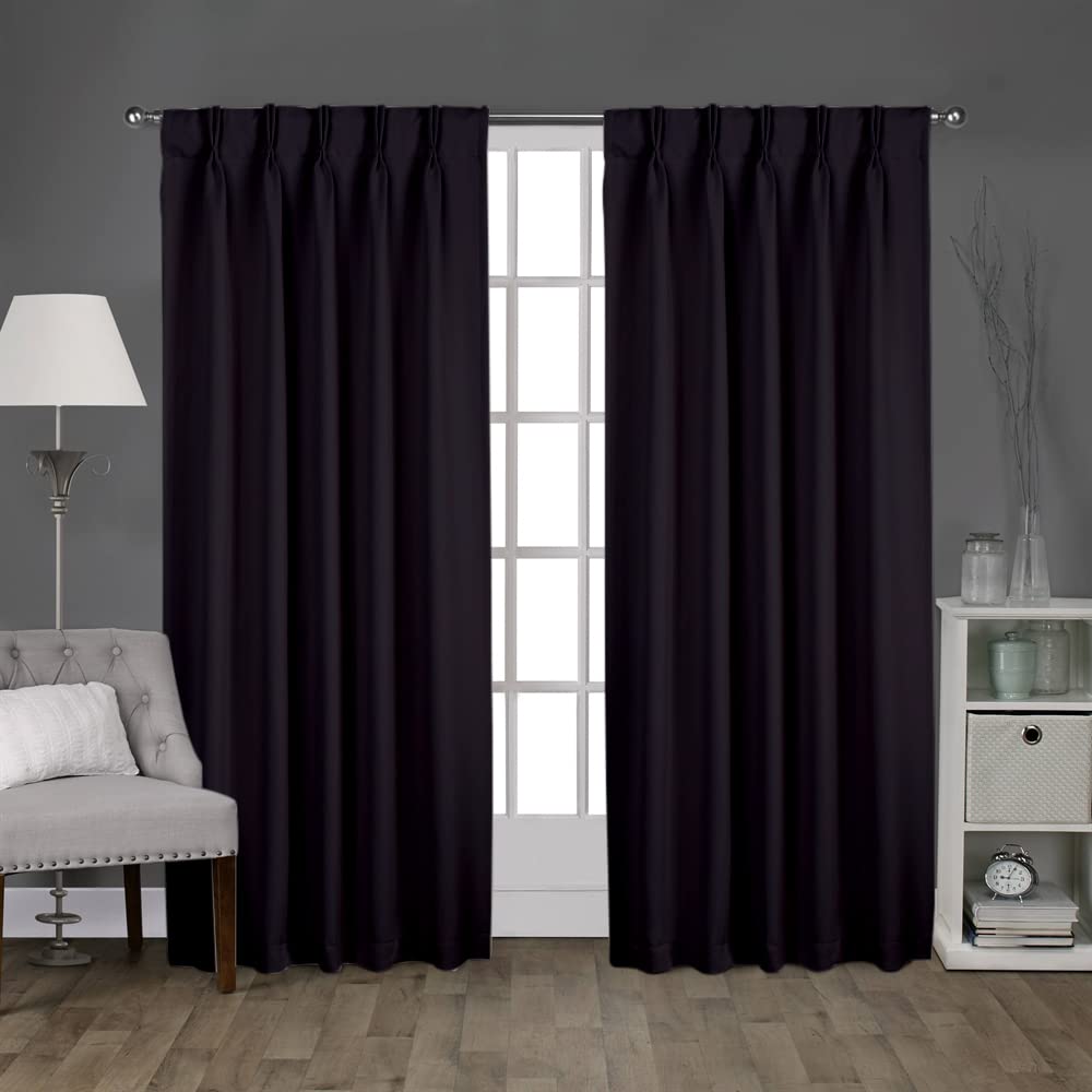 Blackout Curtains Thermal Insulated - Magic Drapes Double Pinch Pleat Room Darkening Spill Proof Machine Washable Window Treatment Panels (1 Panel, 42x108, Black) - Perfect for Bedrooms, Home Theater & Light-Sensitive Sleepers