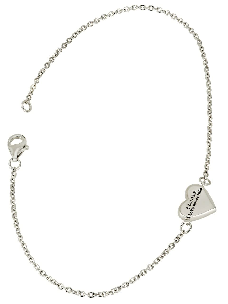 Shields of Strength Mother of Pearl Heart Necklace - 1 Corinthians 13:8 Bible Verse Christian Jewelry for Women, Faith-Based Gift for Mom, Wife, Daughter - Perfect for Church, Baptism, Mother's Day & Daily Wear