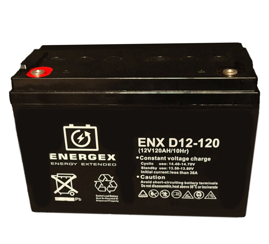 Energex SPECIAL 12V 120Ah AGM Deep Cycle Battery - Marine, RV, Solar Power Storage & Off-Grid Applications