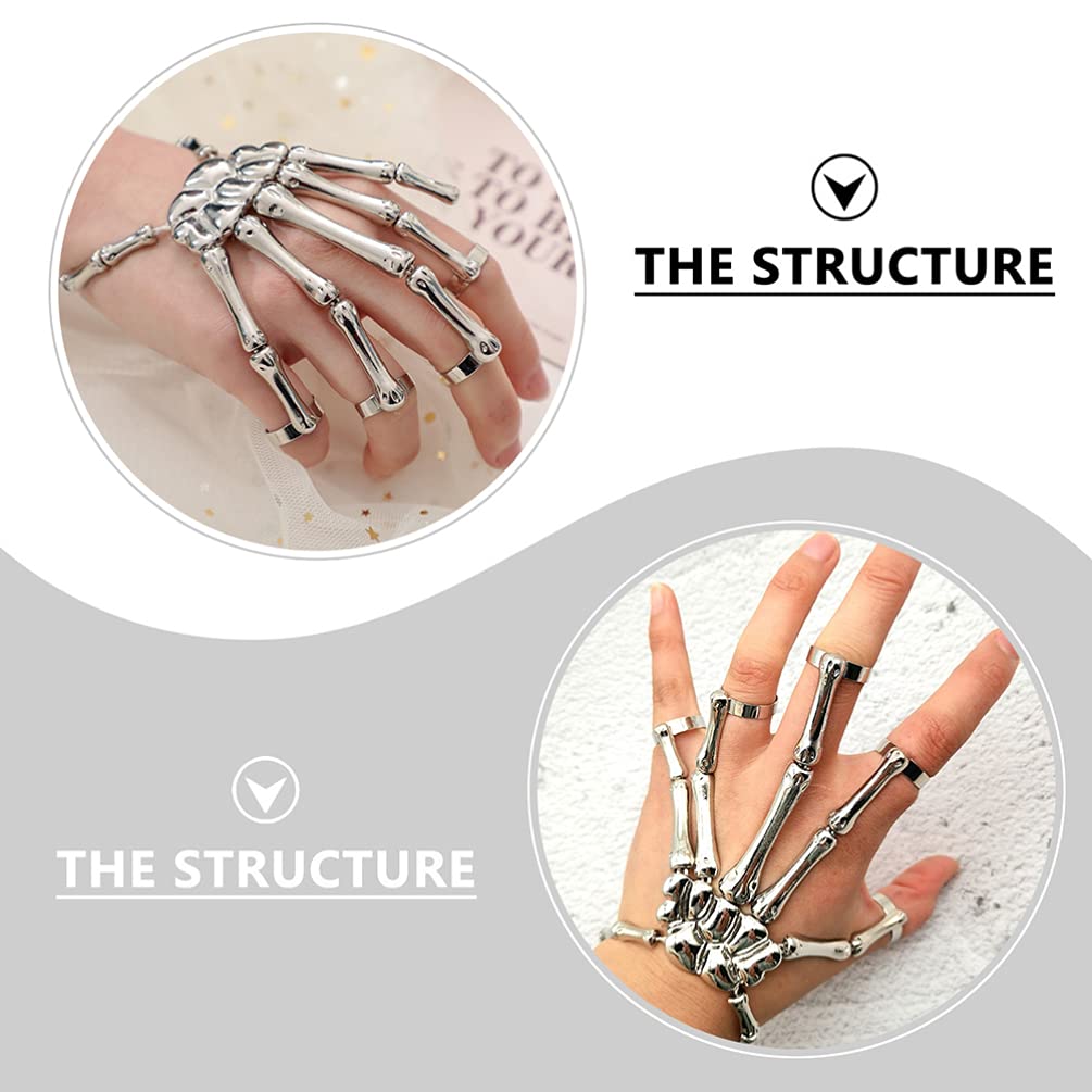 Gothic Skull Bracelet for Men & Women - Alloy Skeleton Bangle for Cosplay & Halloween