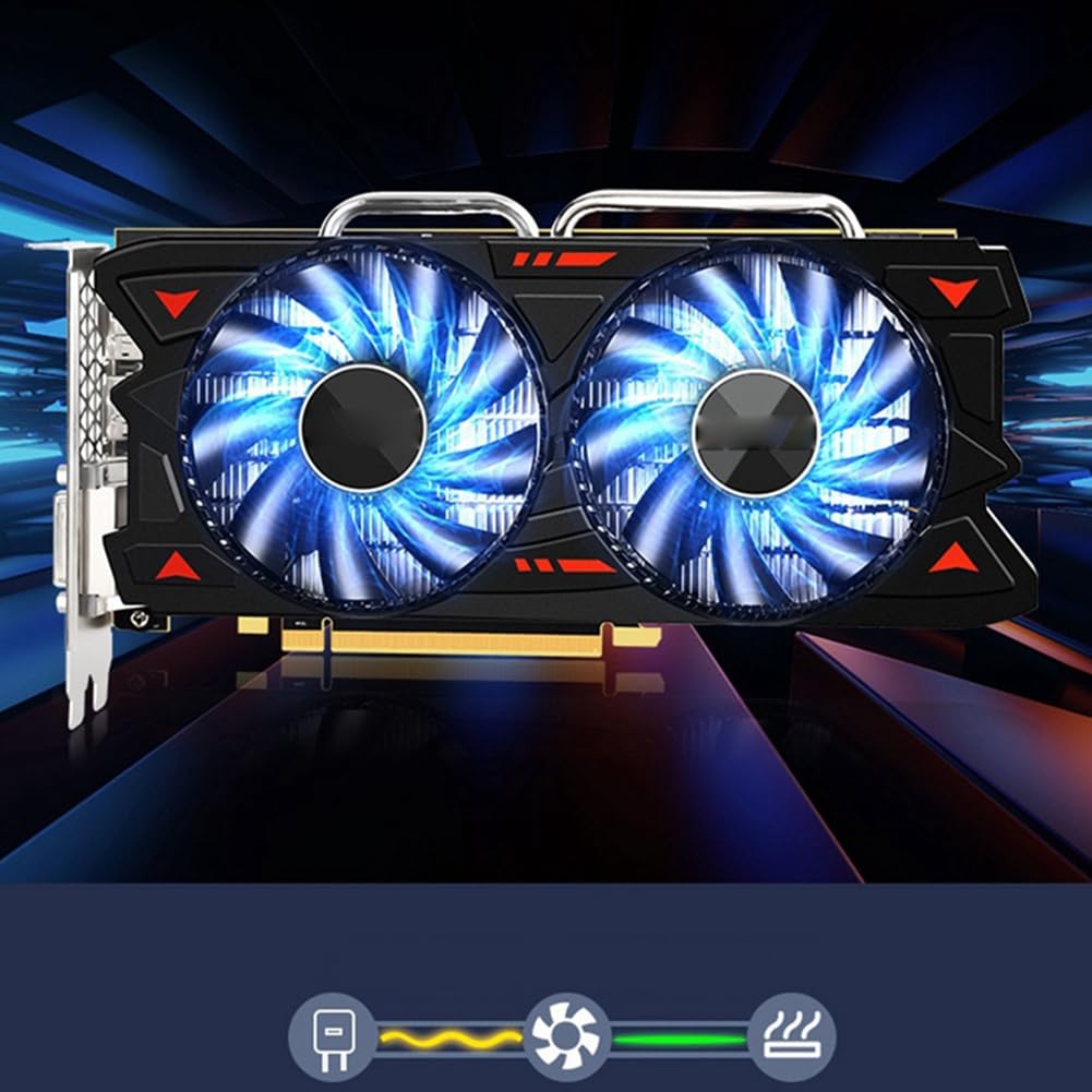 Komdndht RX580 8G GDDR5 Gaming Graphics Card - Dual Fan Cooling, 7000MHz, 256-bit, 4K Ready - Perfect for PC Gaming, VR, Video Editing & Cryptocurrency Mining