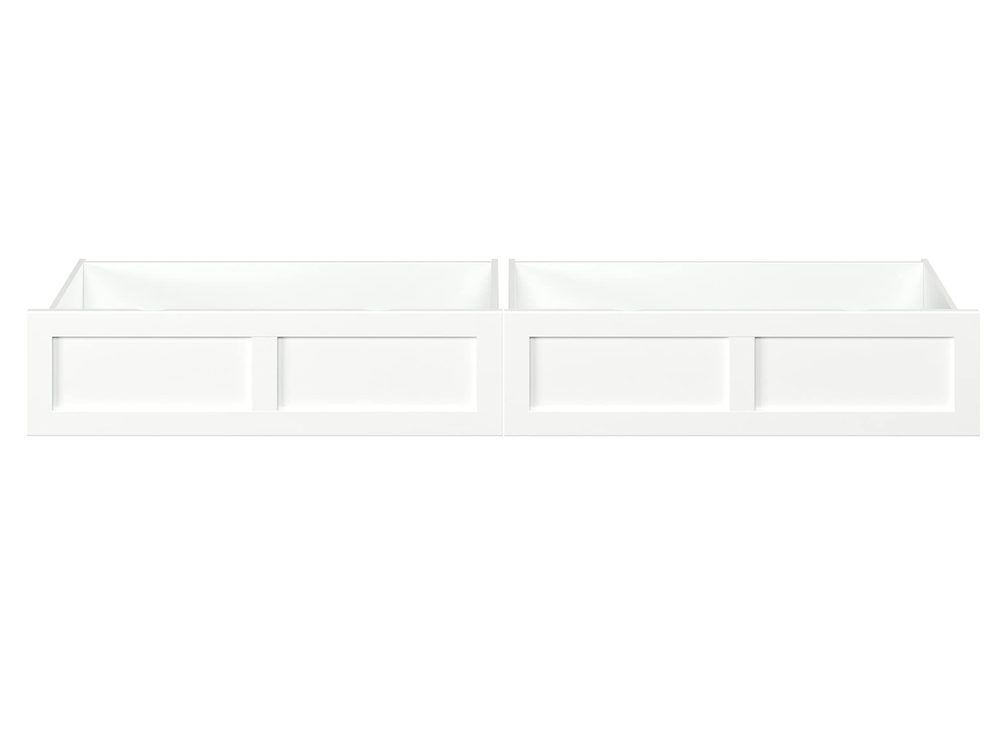 AFI 2-Piece Underbed Storage Drawers for Twin/Full Beds - White | Space-Saving Bedroom Organization for Clothes, Blankets & Seasonal Items