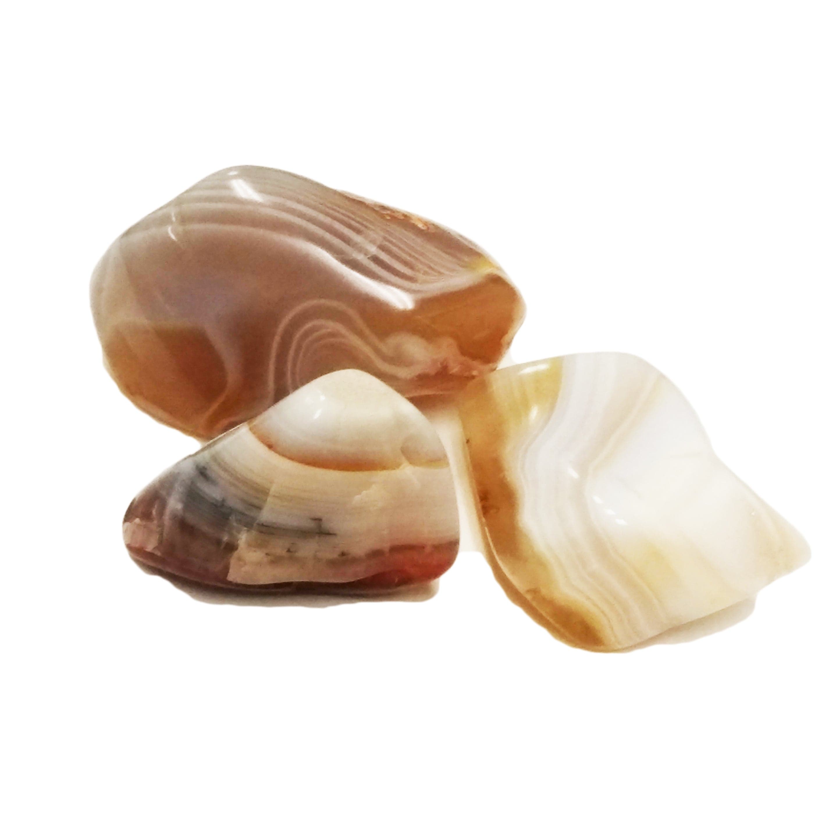 Natural Banded Agate Tumbled Stones for Anxiety Relief - Healing Crystal Pocket Rocks for Meditation, Stress Relief & Positive Energy - Perfect for Home, Office & Travel Use