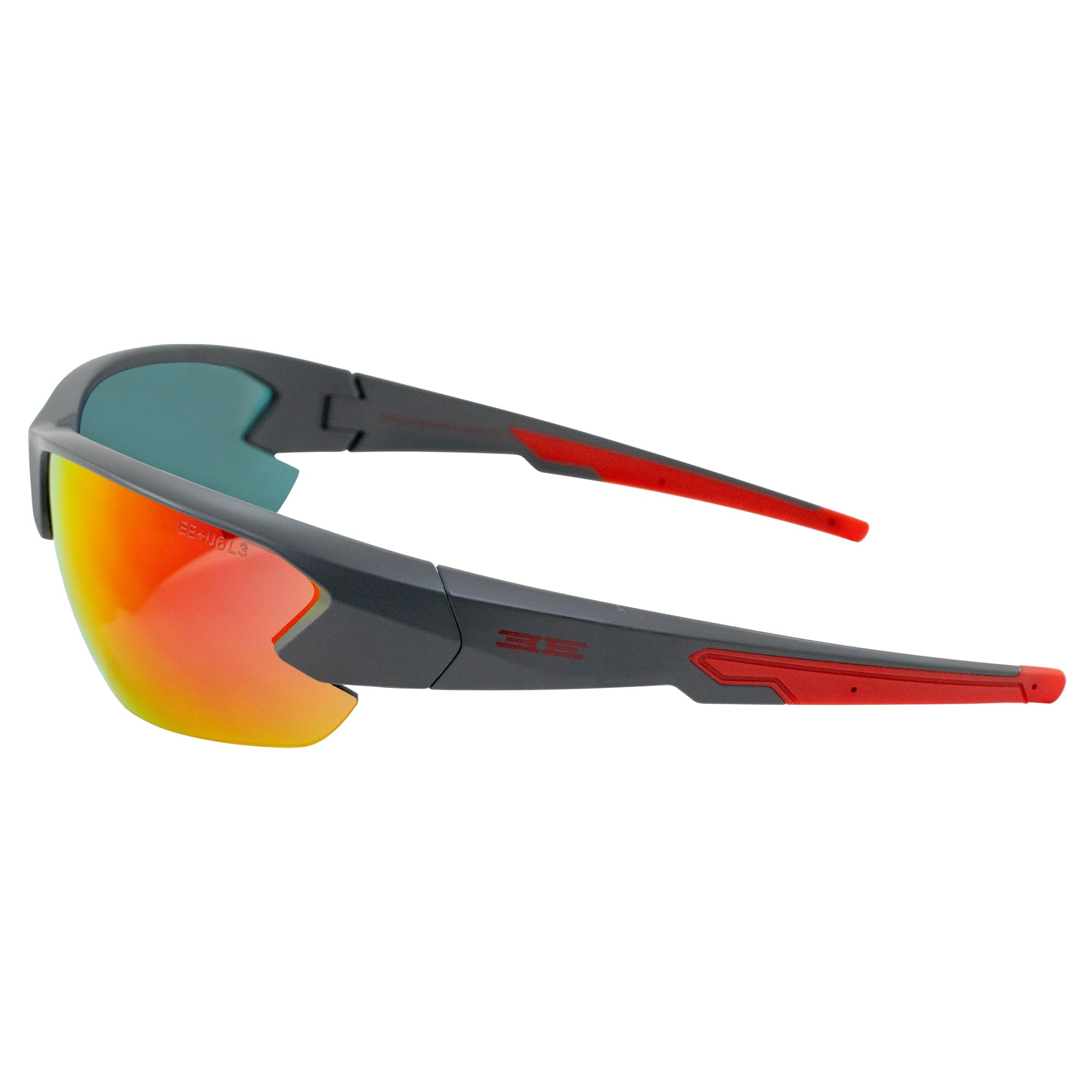 Epoch Eyewear Midway Sunglasses - Gray/Red Frame with Red Mirror Lens - UV Protection Polarized Sunglasses for Men & Women - Perfect for Driving, Beach & Outdoor Activities