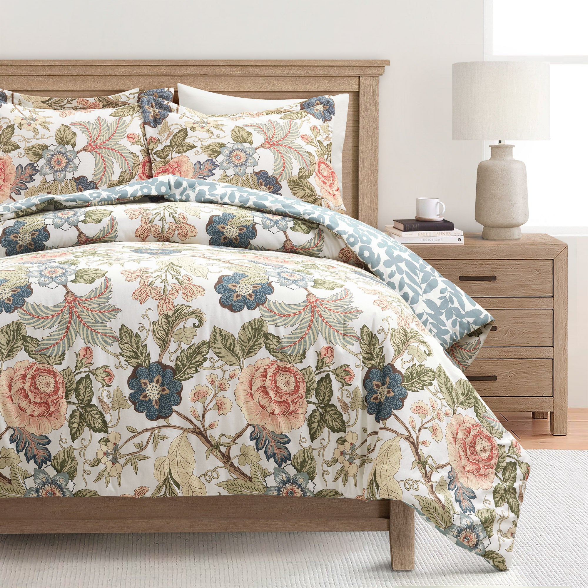 Premium Sydney Floral Comforter 3-Piece Bedding Set - Queen Size Soft Microfiber Duvet Cover with Pillow Shams, Breathable & Wrinkle-Resistant - Perfect for Master Bedroom, Guest Room & Cozy Home Decor