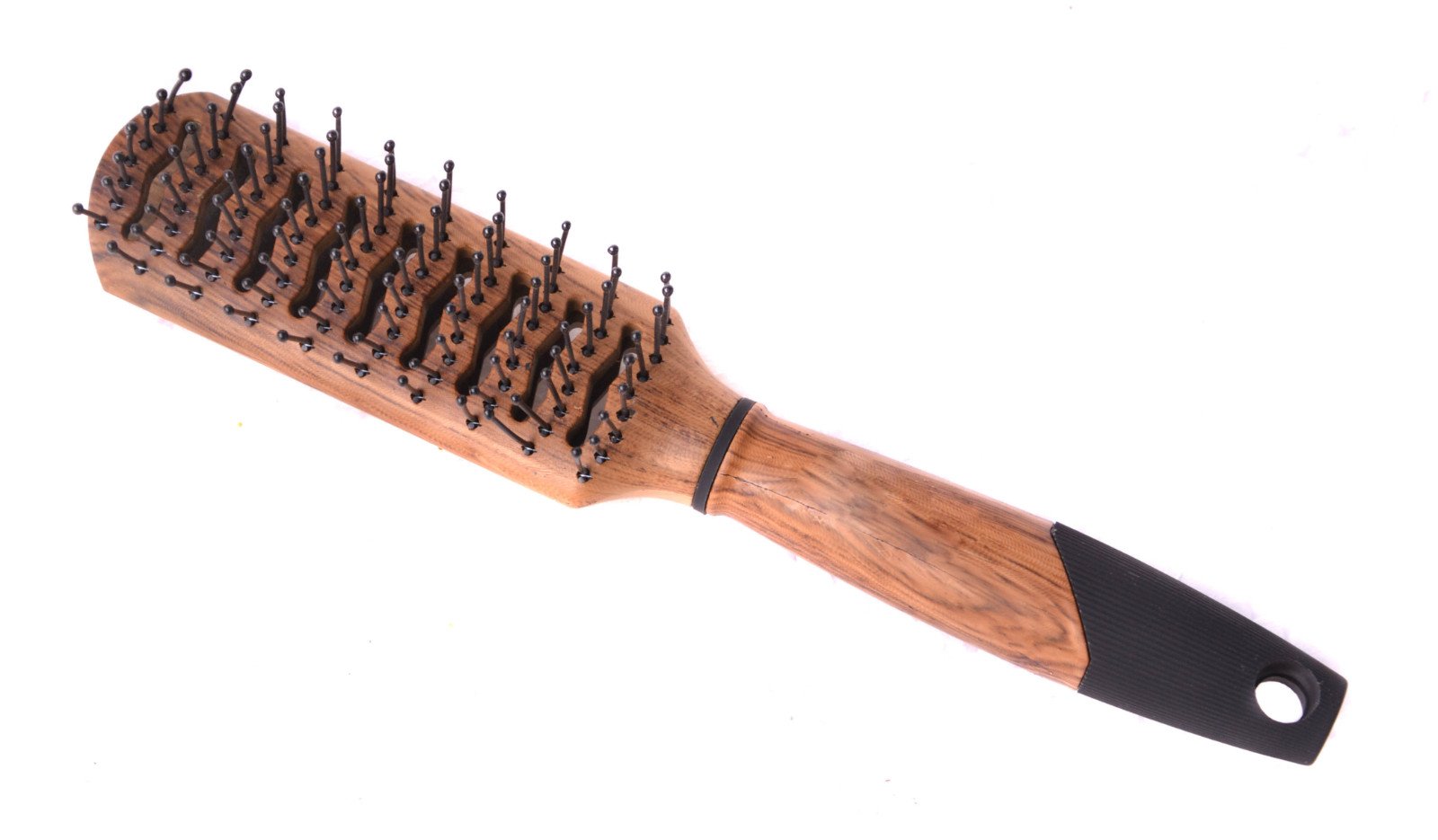 FOK Wooden Vent Hair Brush for Detangling & Styling - Natural Wood Bristles for Smooth, Shiny Hair - Perfect for Daily Use at Home & Salon