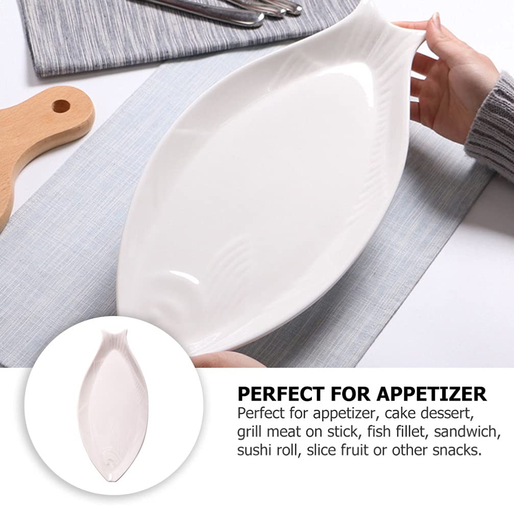 Cabilock White Ceramic Oval Serving Platter - Elegant Appetizer Tray for Sushi, Cheese & Desserts | Perfect for Dinner Parties, Kitchen Storage & Home Entertaining