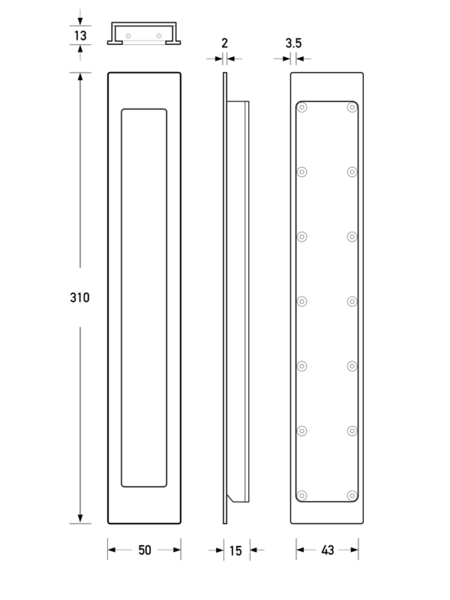 HB 1470 Large Flush Pull Handle - Premium Cabinet Hardware for Modern Kitchens & Bathrooms - Perfect for Drawers, Doors & Cabinets