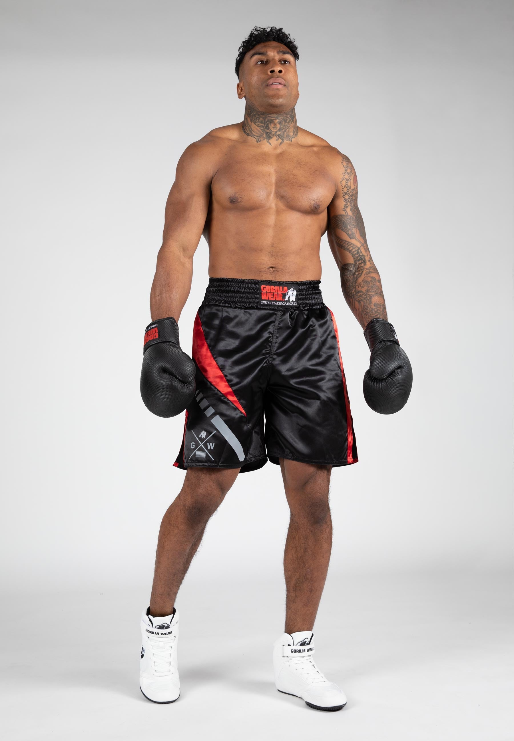 Hornell Unisex Boxing Shorts - Black/Red - Breathable & Comfortable for Training, Sparring & MMA Workouts