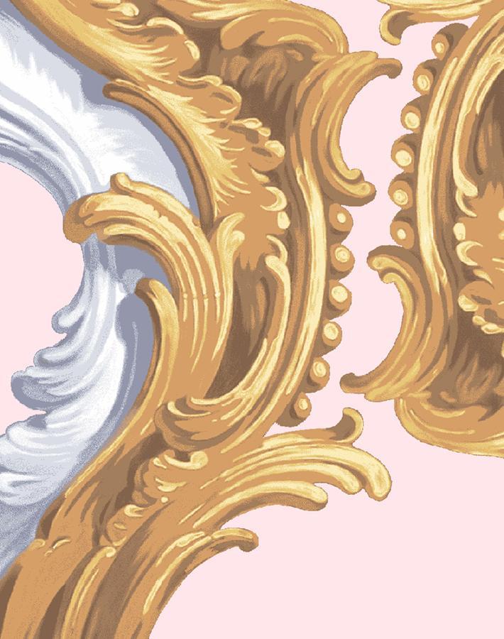 Louie Whoey Pink Wallpaper by Wallshoppe - Premium Peel & Stick Removable Wallpaper for Bedroom, Nursery, or Home Office Decor