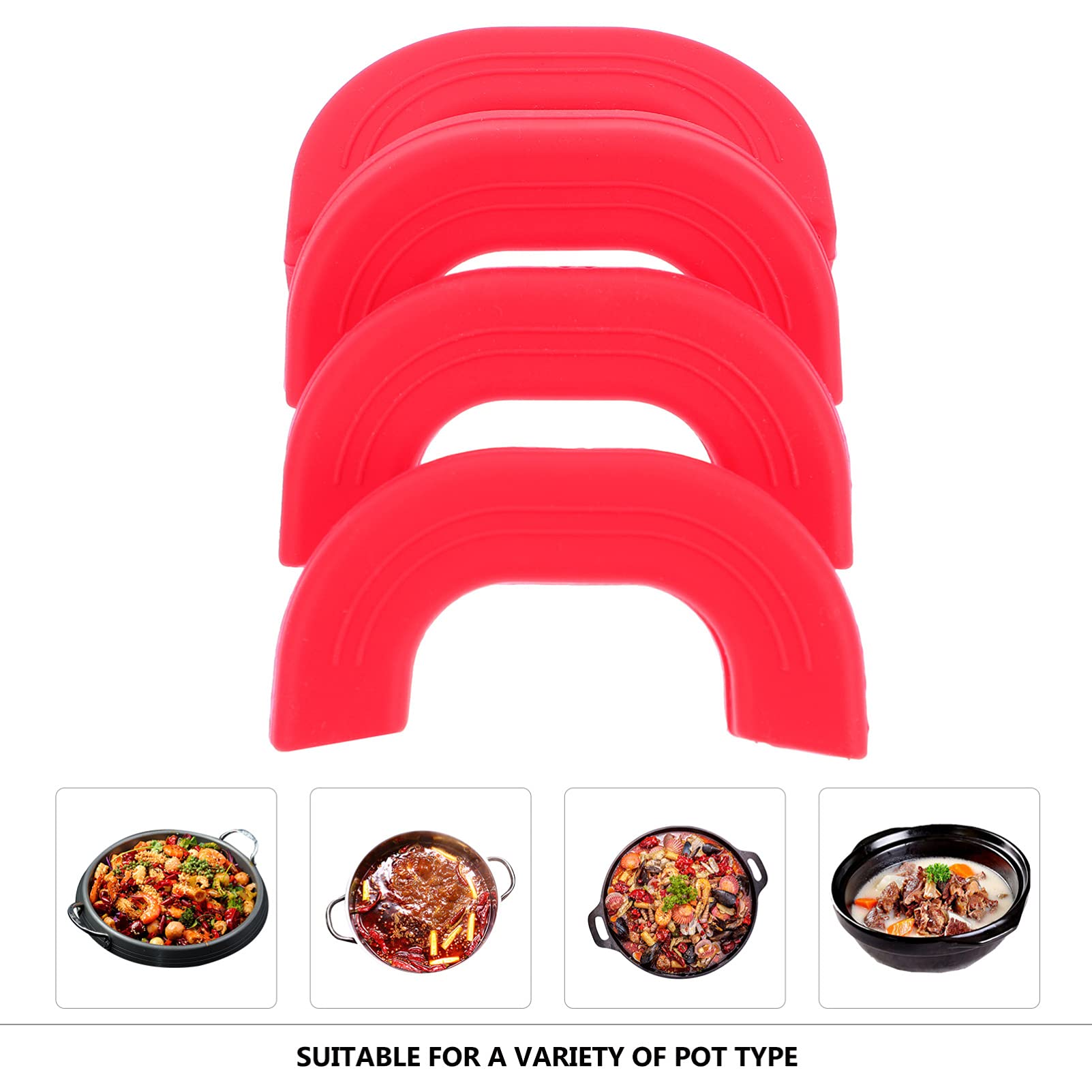HANABASS 4-Piece Silicone Hot Pan Handle Holder Set - Heat Resistant, Non-Slip Grip Replacement for Frying Pans, Griddles & Oven Pots - Perfect for Cooking, Baking & Kitchen Safety