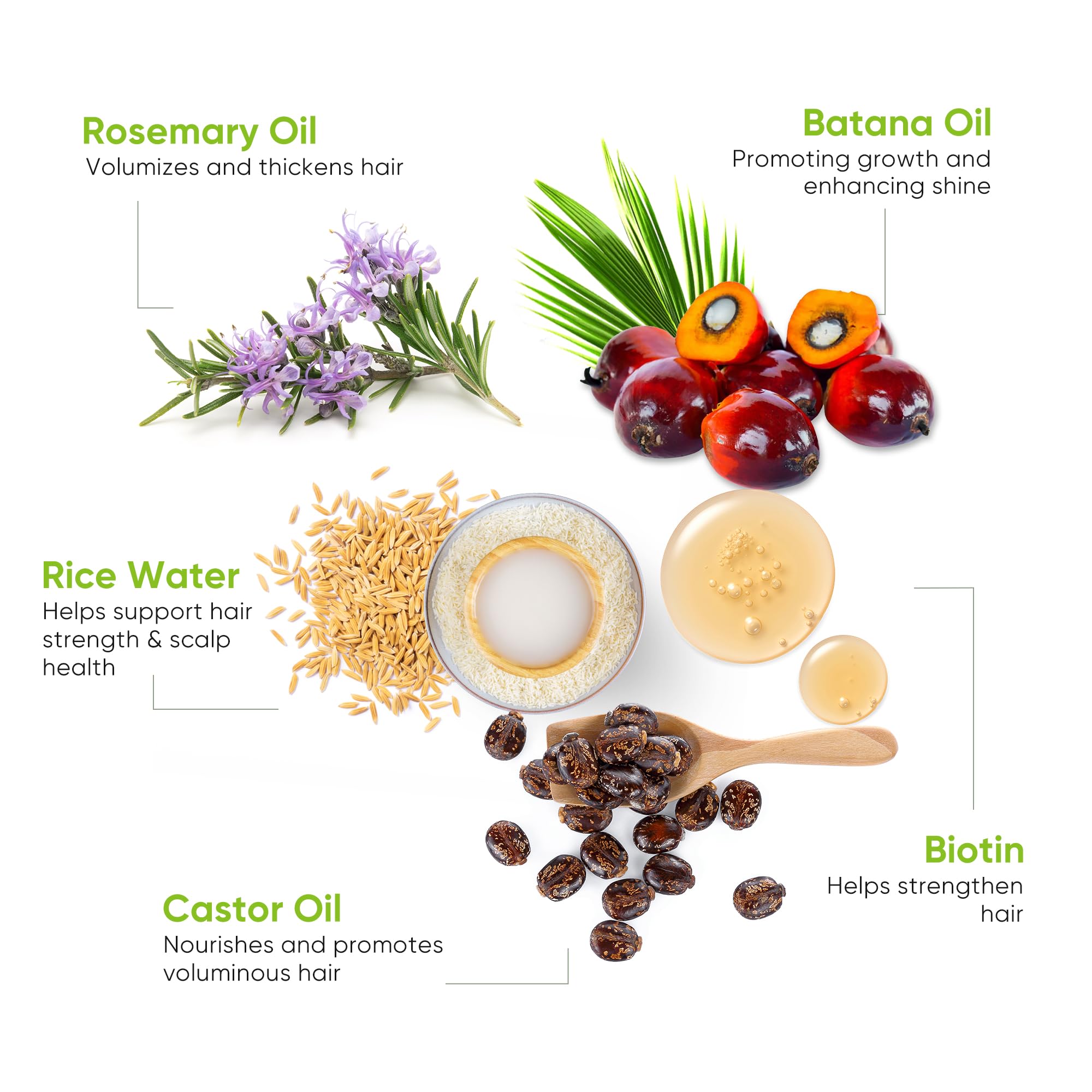 Hair Growth Serum Spray with Rosemary & Castor Oil - Biotin Enriched Treatment for Hair Loss & Thinning - Promotes Thicker Fuller Hair for Women & Men - 2 Fl Oz (Pack of 1) - Perfect for Daily Scalp Care & Hair Regrowth Routine