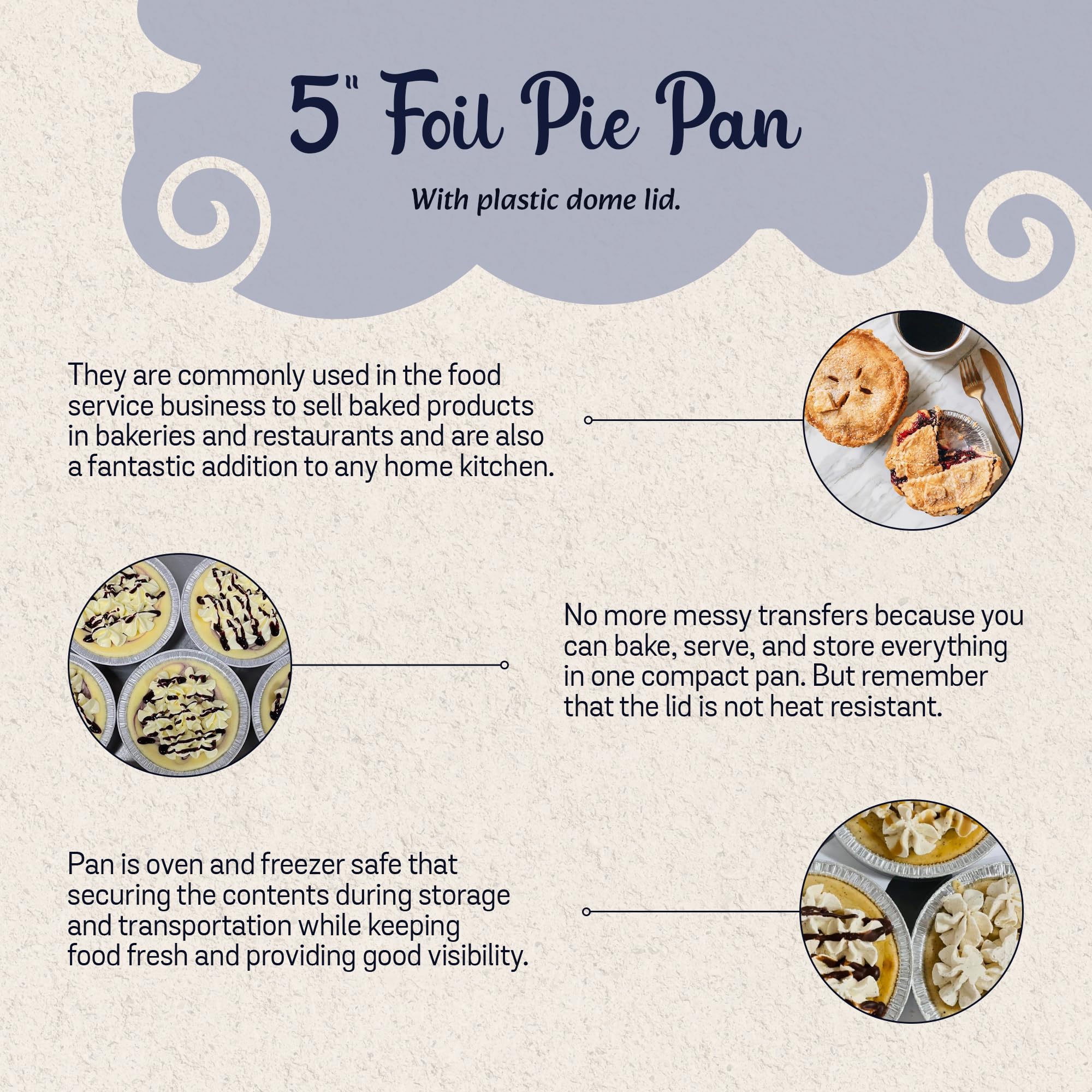 KitchenDance 5 Inch Mini Pie Tins with Lids - Premium Aluminum Pie Pans for Baking Pies, Tarts, Cobblers & Cakes - Reusable & Durable - Perfect for Home Bakers & Professional Chefs (Set of 250, Blue) | Great for Holiday Baking, Potlucks & Dessert Parties