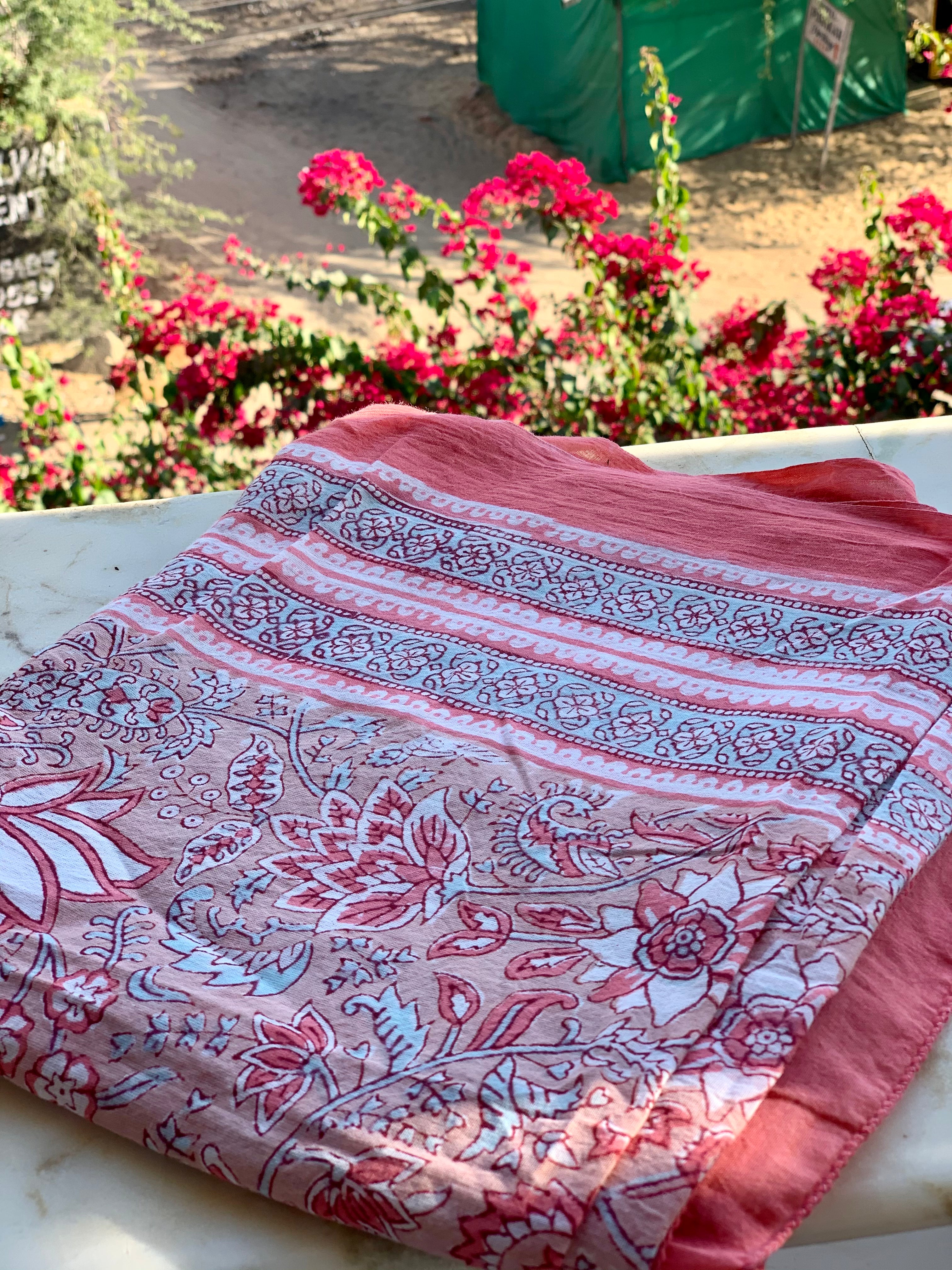 Stylish Block Print Cotton Sarong Pareo Shawl - New Collection for Beach, Pool & Summer Fashion