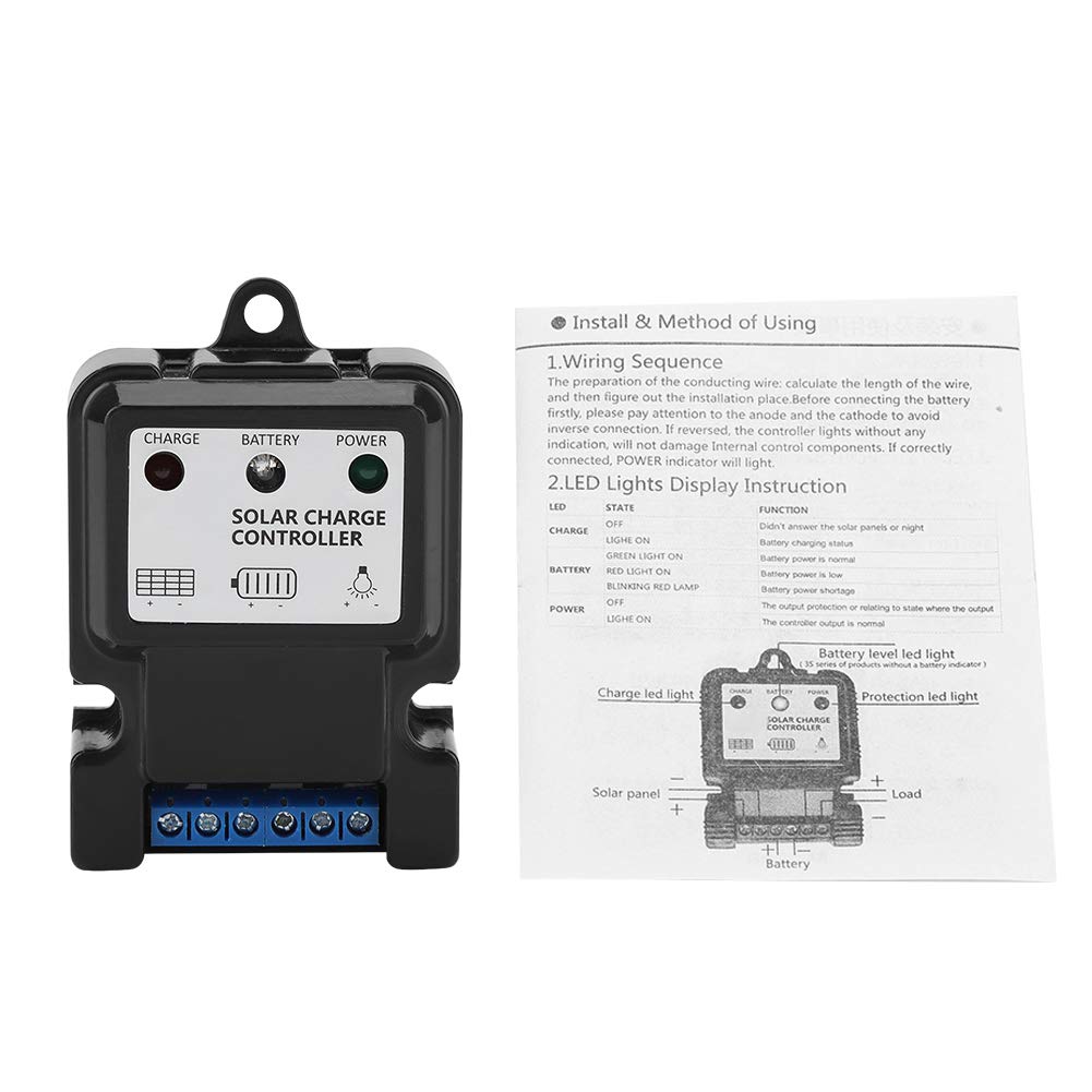 CHICIRIS 10A PWM Solar Charge Controller - Intelligent 6V/12V Regulator for Small Solar Panels, Batteries & Off-Grid Systems - Perfect for RVs, Boats, Camping & Emergency Power Backup
