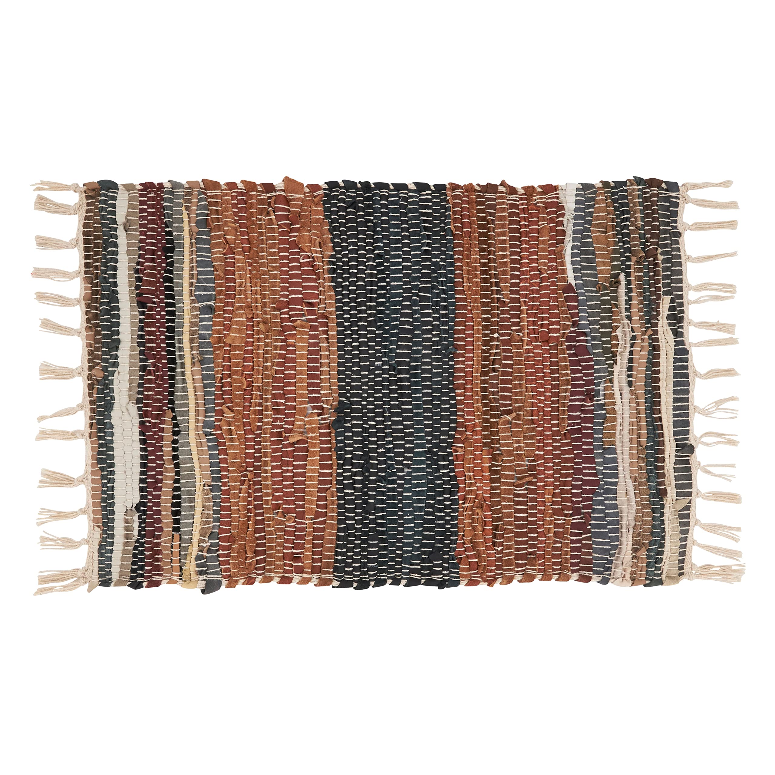 Colorful Striped Chindi Cotton Placemats Set of 4 - Boho Chic Table Mats for Dining Room, Kitchen Decor, and Outdoor Picnics