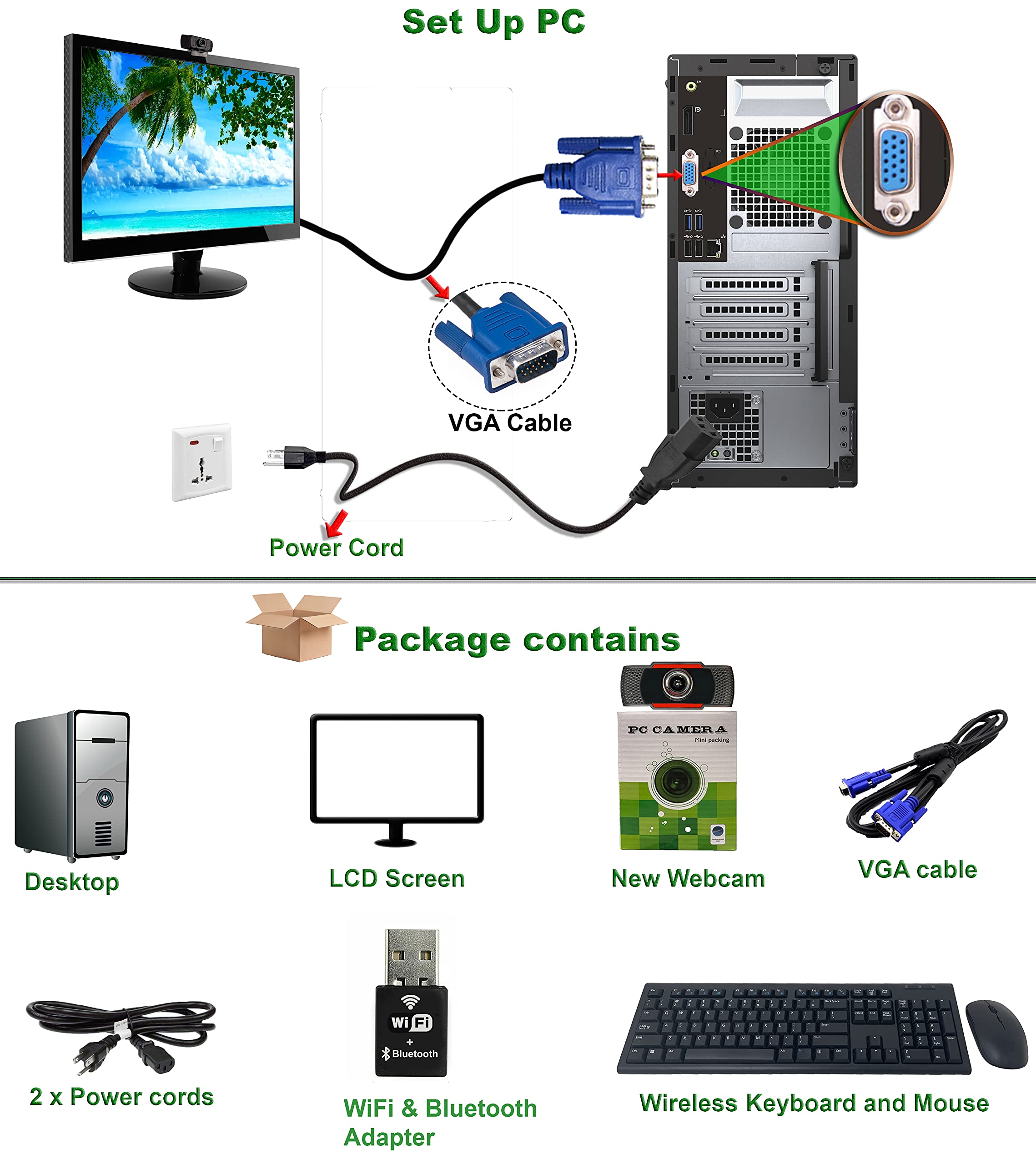 HP 8300 USFF Business Desktop PC - Intel Core i7 3.4GHz, 8GB RAM, 500GB HDD, WiFi, Bluetooth, 1080p Webcam, Wireless Keyboard & Mouse, 22
