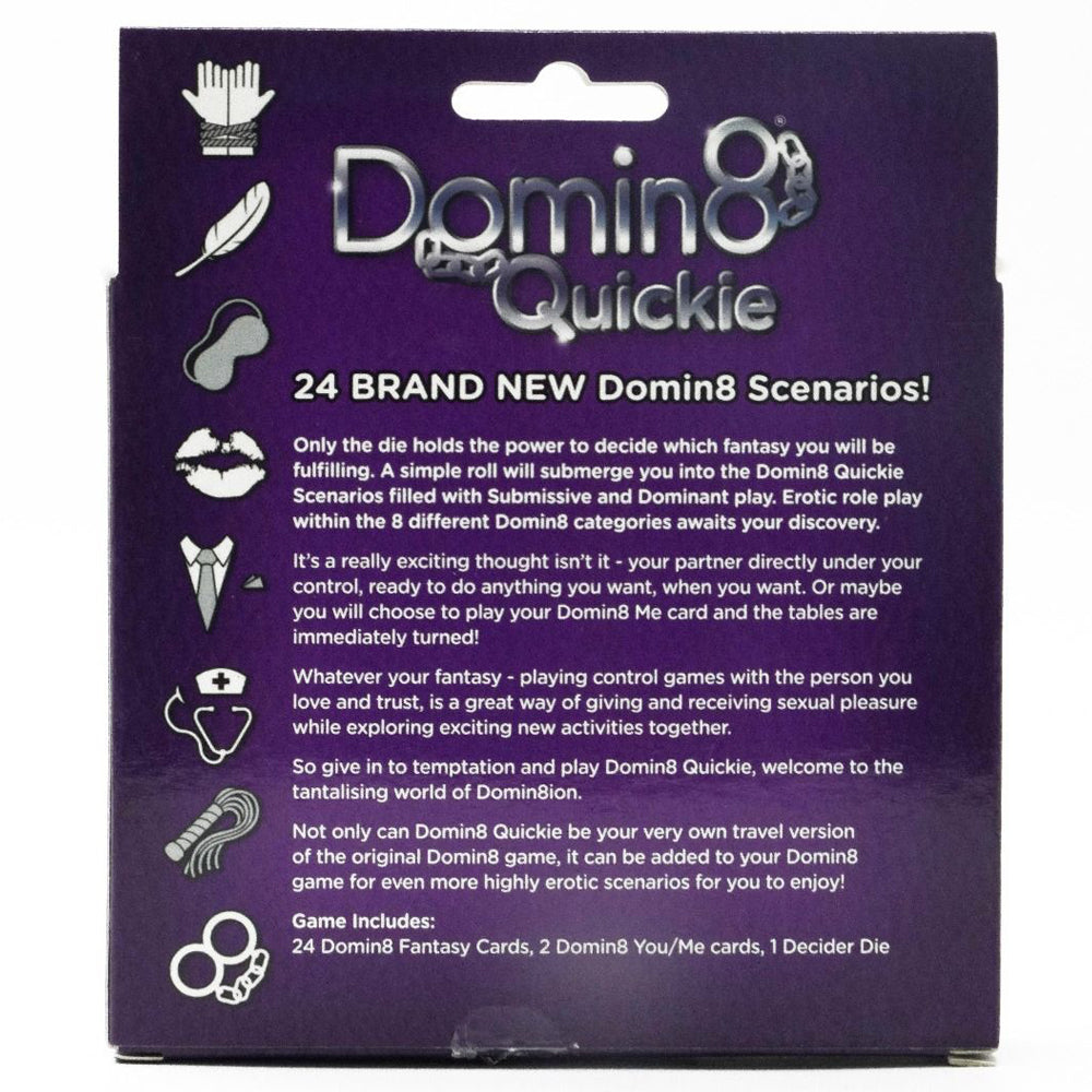 Domin8 Quickie Compact BDSM Roleplay Game - Adult Bondage Kit for Couples & Beginners - Perfect for Bedroom Play & Spicing Up Relationships