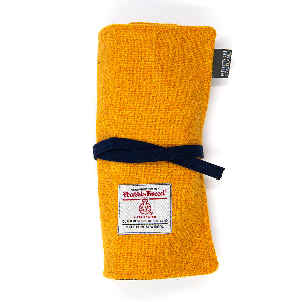 BRITTON Handmade in Scotland Harris Tweed Pen Roll - Premium Leather Pencil Case for Writers & Artists - Perfect for Office, School & Travel Accessories