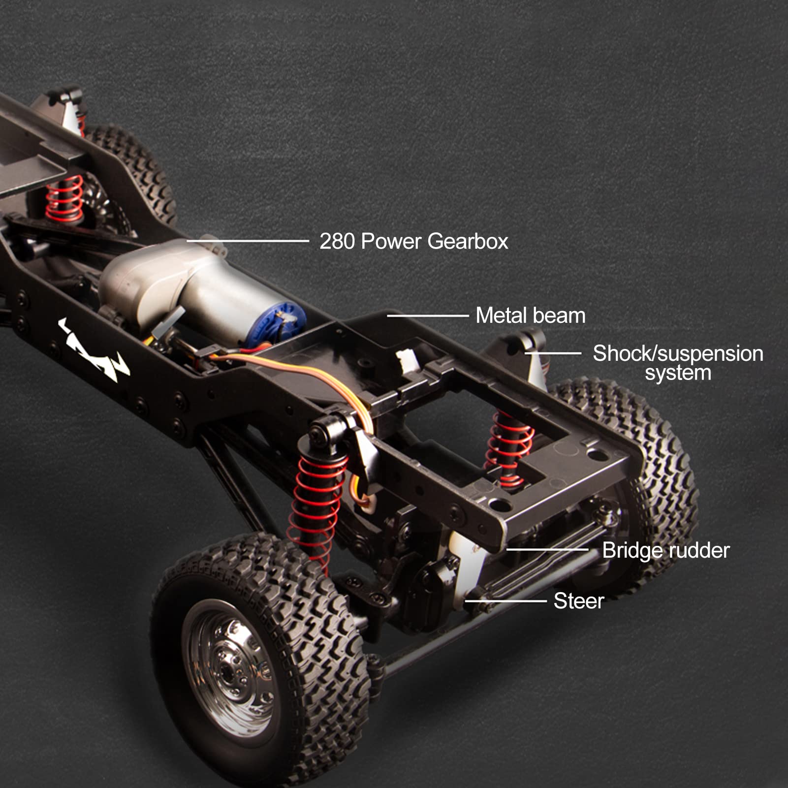 Goolsky 1:12 Scale RC Rock Crawler - 4WD Off-Road Remote Control Truck with 2.4GHz All-Terrain Climbing & LED Lights - Includes 2 Batteries for Kids & Adults (Blue) - Perfect for Outdoor Adventures, Backyard Play & RC Racing