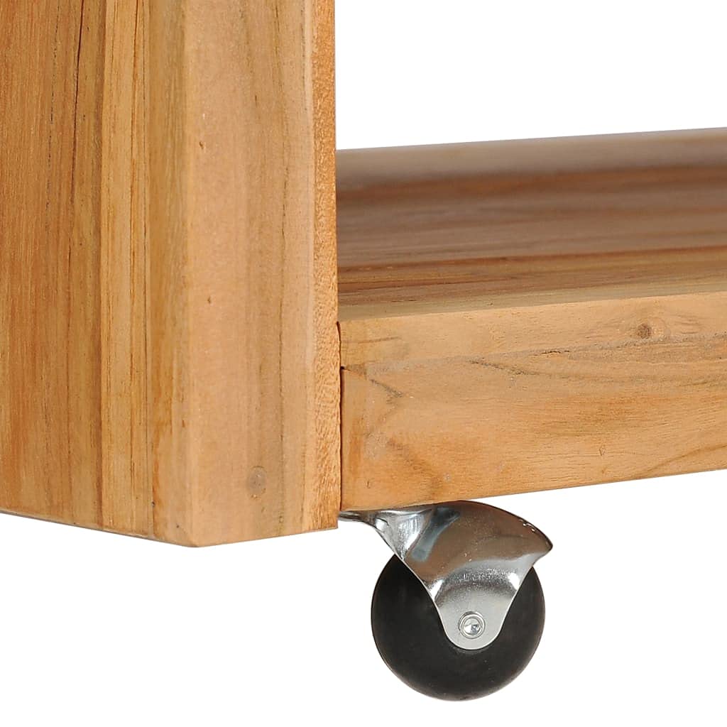 Solid Teak Wood Center Coffee Table with Open Shelf, 31.5