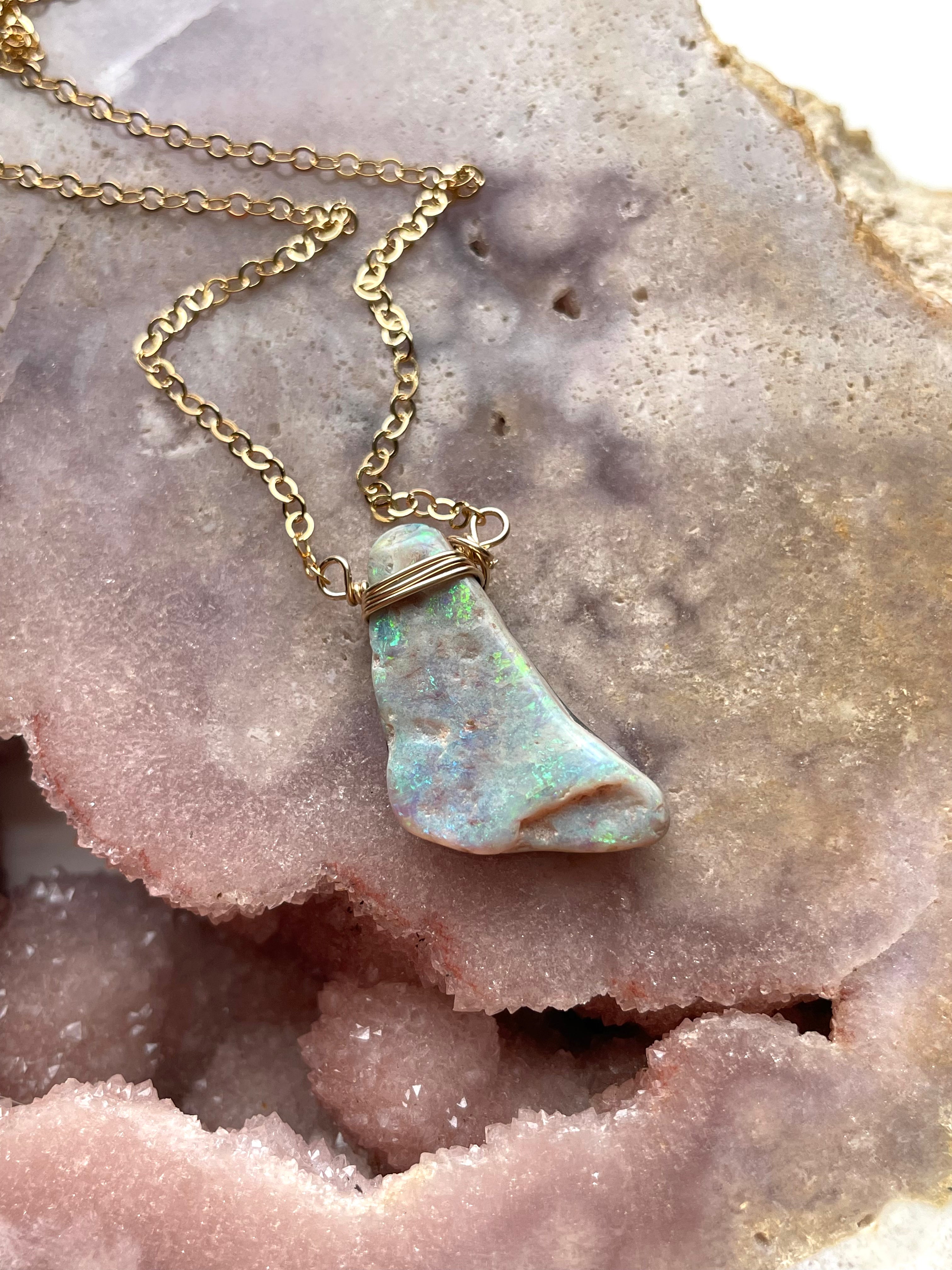Australian Opal Doublet Pendant Necklace - 14K Gold Filled Women's Jewelry for Gift, Wedding & Special Occasions