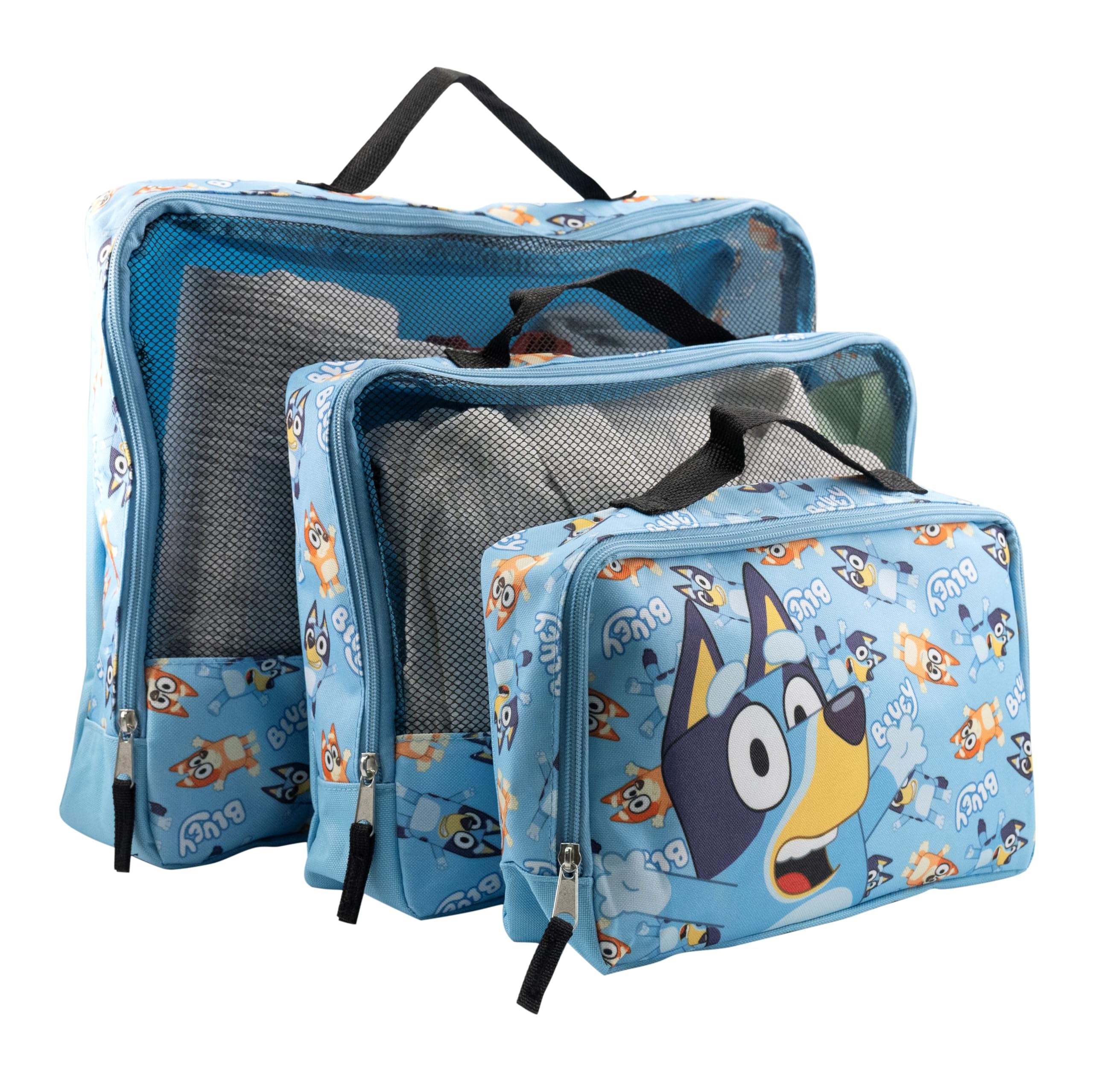 Bluey and Bingo Travel Packing Cubes Set - 4-Piece Luggage Organizer for Kids | Lightweight Travel Accessories for Boys & Girls | Perfect for Family Vacations, Weekend Getaways & School Trips