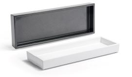 FOH New York Serving Tray Set - 12 Pack, 10 x 3.5 Inches - Perfect for Party, Catering & Home Entertaining - Durable Plastic Trays for Food, Drinks & Appetizers