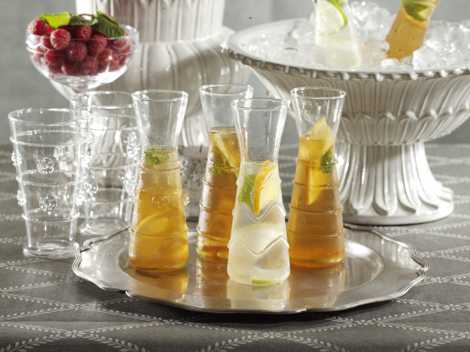 Zalli Premium Glass Carafe Set - 6-Piece Assorted Glass Pitchers for Water, Juice & Iced Tea - Perfect for Dining, Entertaining & Home Decor