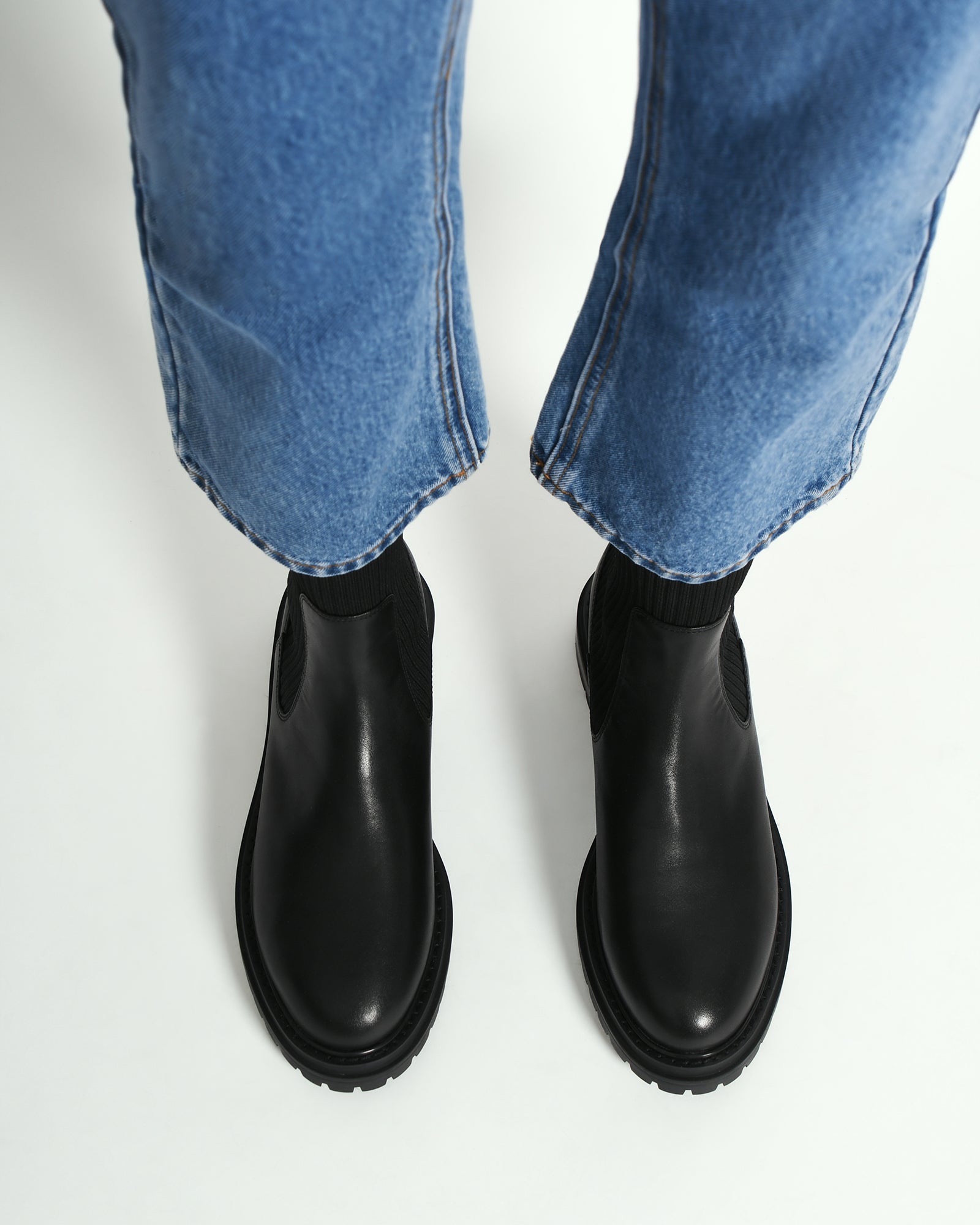 BERTIE FLAT ANKLE BOOTS - Women's Black Leather Ankle Boots for Casual Wear, Office & Date Night | Comfortable Slip-On Shoes for Everyday Outfits