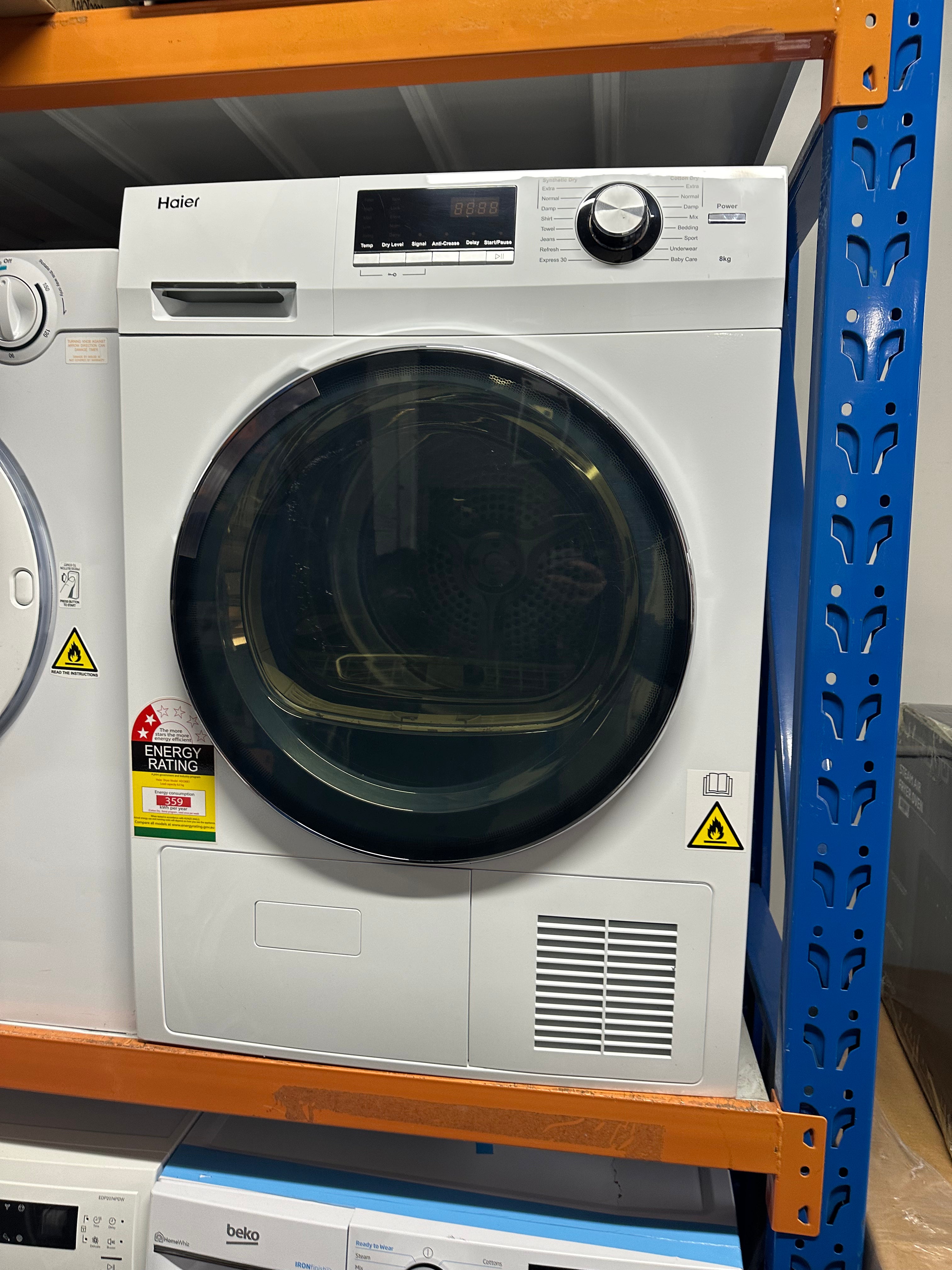 Haier 8kg Condenser Dryer [Refurbished] - Energy Efficient Laundry Solution for Small Homes & Apartments | Fast Drying with Low Noise