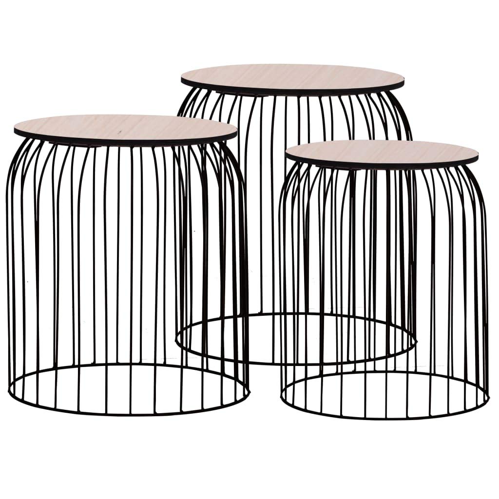 FAMIROSA 3-Piece Black Coffee Table Set - Modern Living Room Furniture for Home Decor & Entertainment Spaces