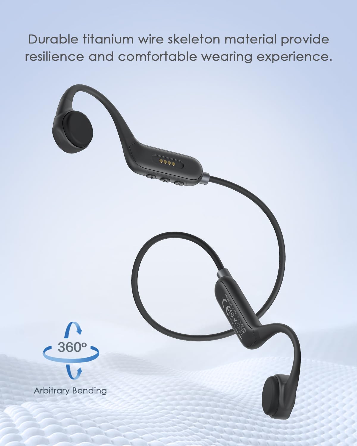Bluetooth Bone Conduction Headphones - Wireless Open Ear Headphones with Mic, IPX8 Waterproof for Swimming & Workouts | Comfortable Sports Earbuds for Running, Cycling & Outdoor Activities