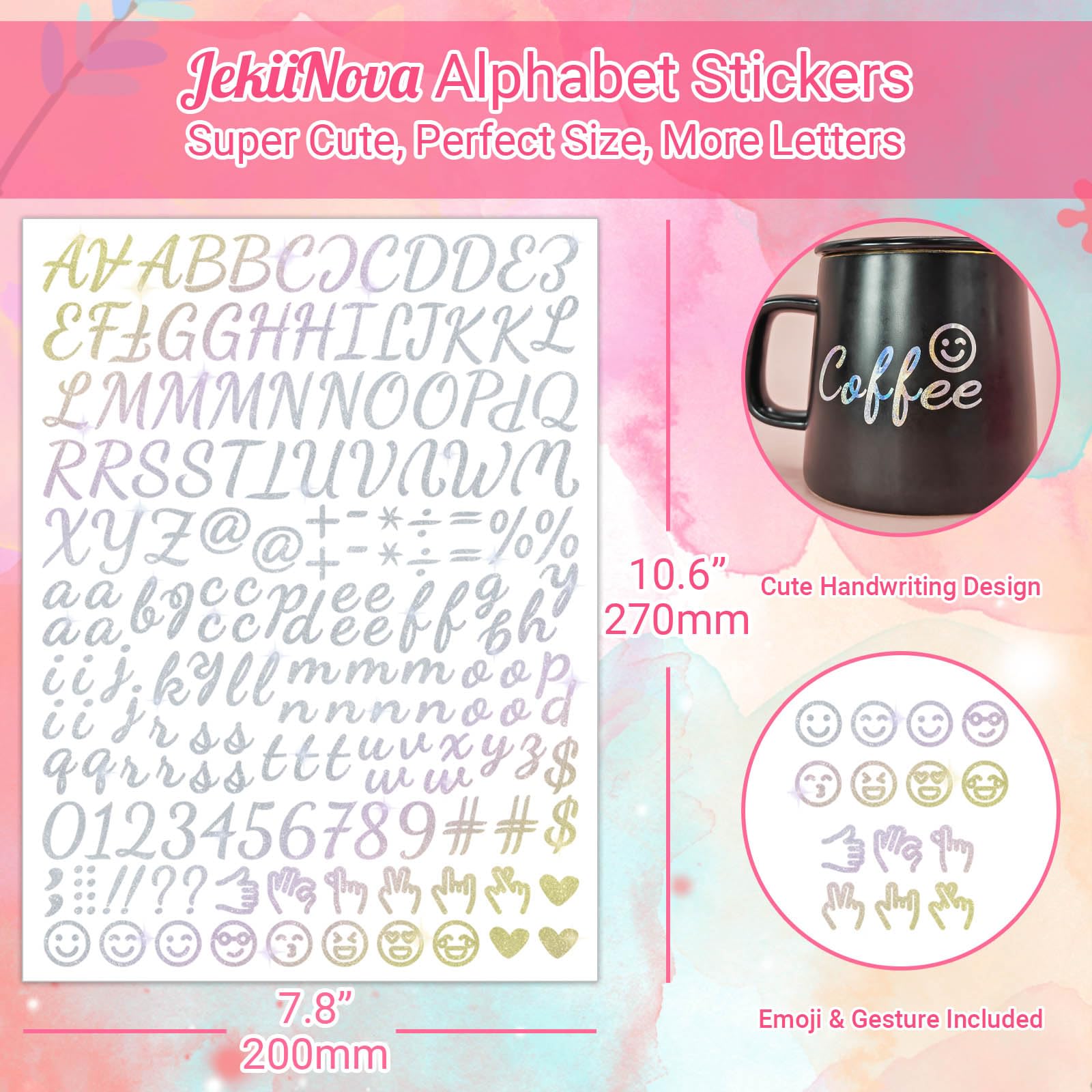 Premium 1730 Alphabet Letter Stickers - 10 Sheets Self-Adhesive Monogram Stickers for DIY Crafts, Scrapbooking, Card Making & Notebook Decoration (Glitter Gold, Medium Size) - Perfect for Personalized Gifts, School Projects & Home Decor