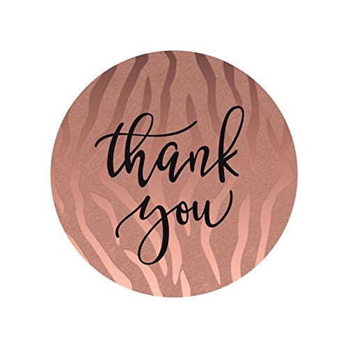 Rose Gold Vera Faux Rose Gold Foil Tiger Stripes Label