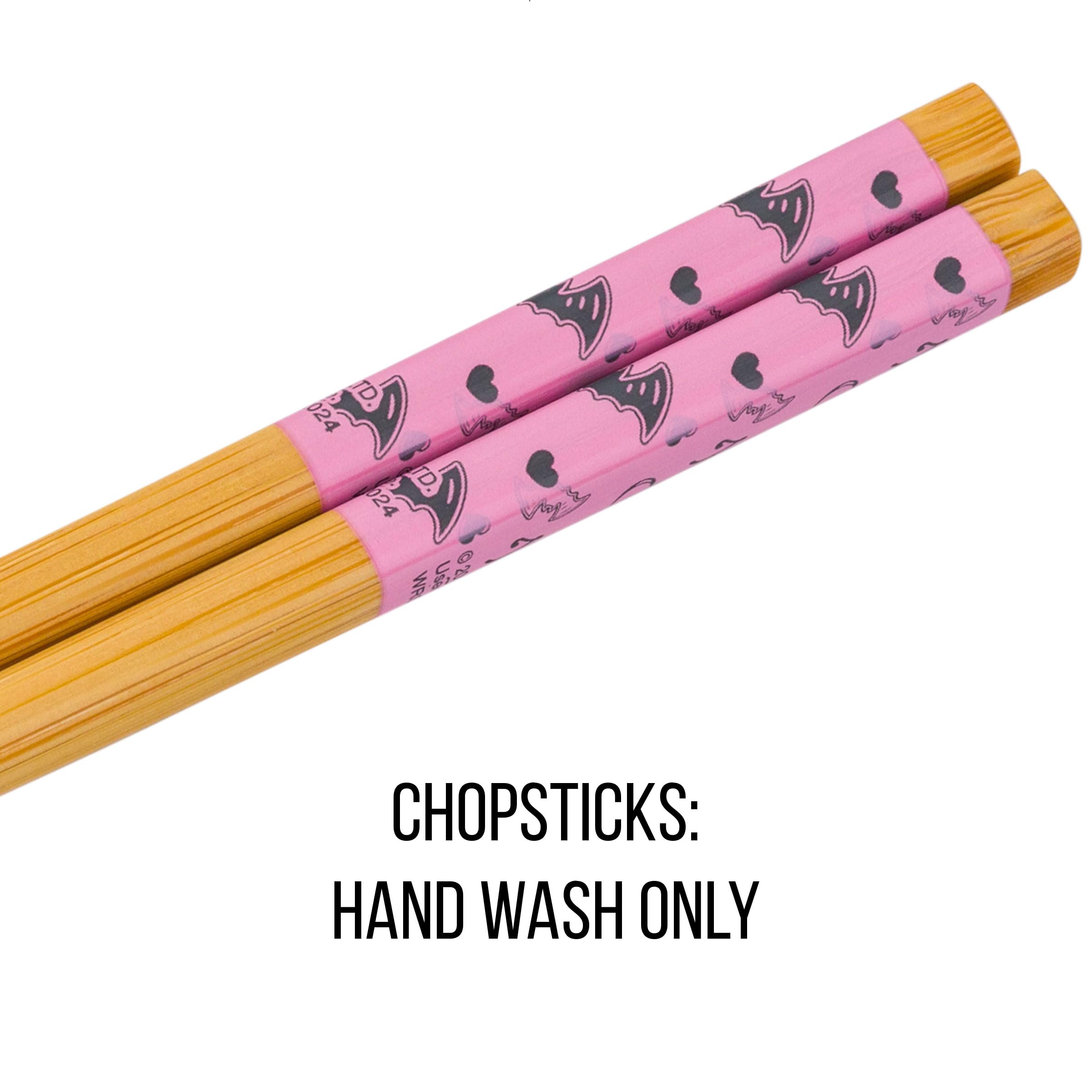 Sanrio Hello Kitty & Friends Kuromi Chocolate Cherry Ceramic Ramen Bowl - 20oz Microwave Safe Noodle Rice Dish with Chopsticks | Cute Anime Dinnerware for Home, Office & Gift