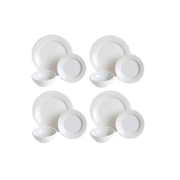 12-Piece White Dinnerware Set - Elegant Porcelain Tableware for Everyday Dining & Entertaining | Perfect for Family Meals, Dinner Parties & Special Occasions