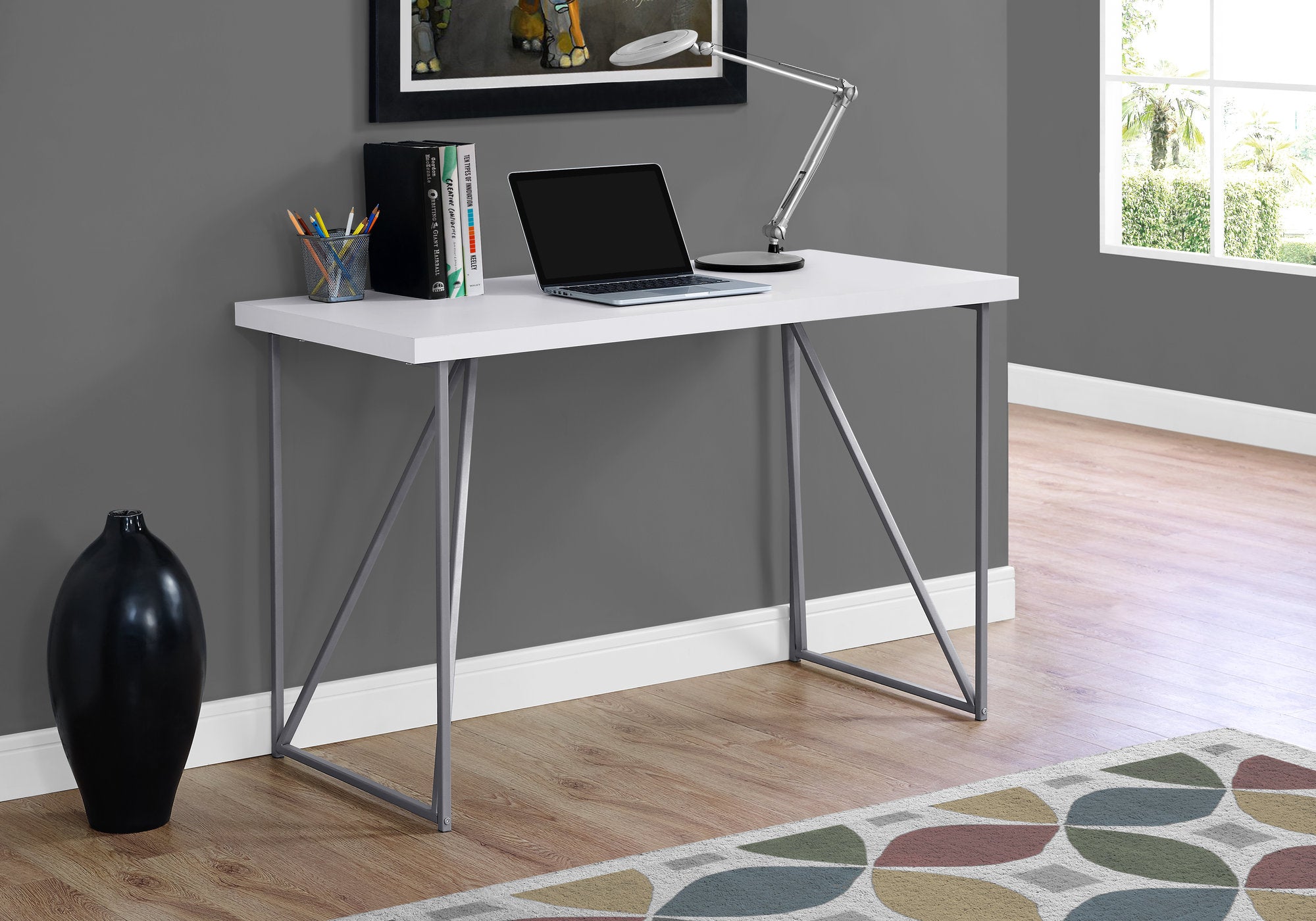 48L White & Silver Metal Office Storage Cabinet - Perfect for Organizing Files, Supplies & Documents in Home or Office Workspace