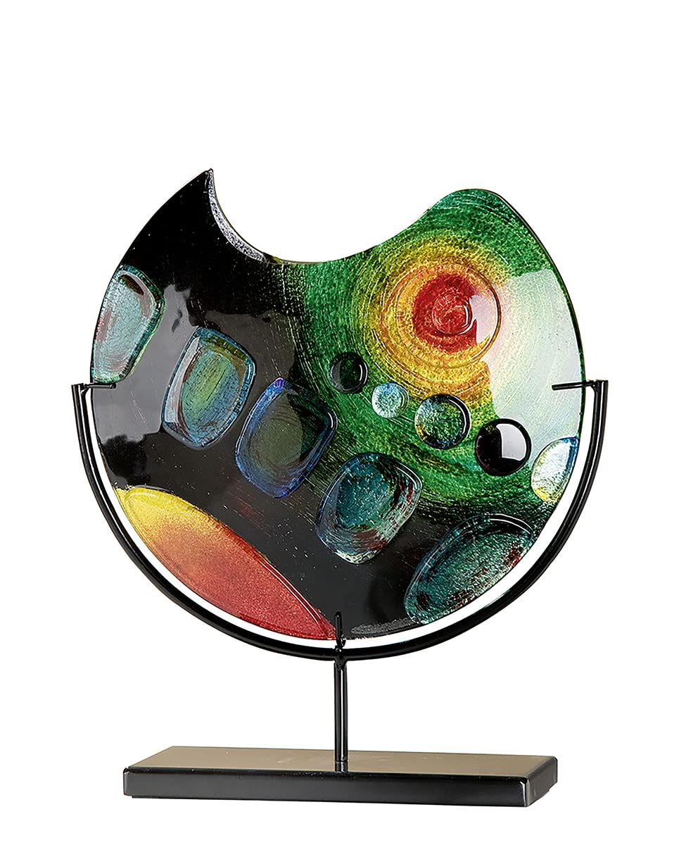 Handmade Glass Designer Vase - 14.5 Inch Tall Modern Home Decor for Living Room, Dining Table & Wedding Centerpiece
