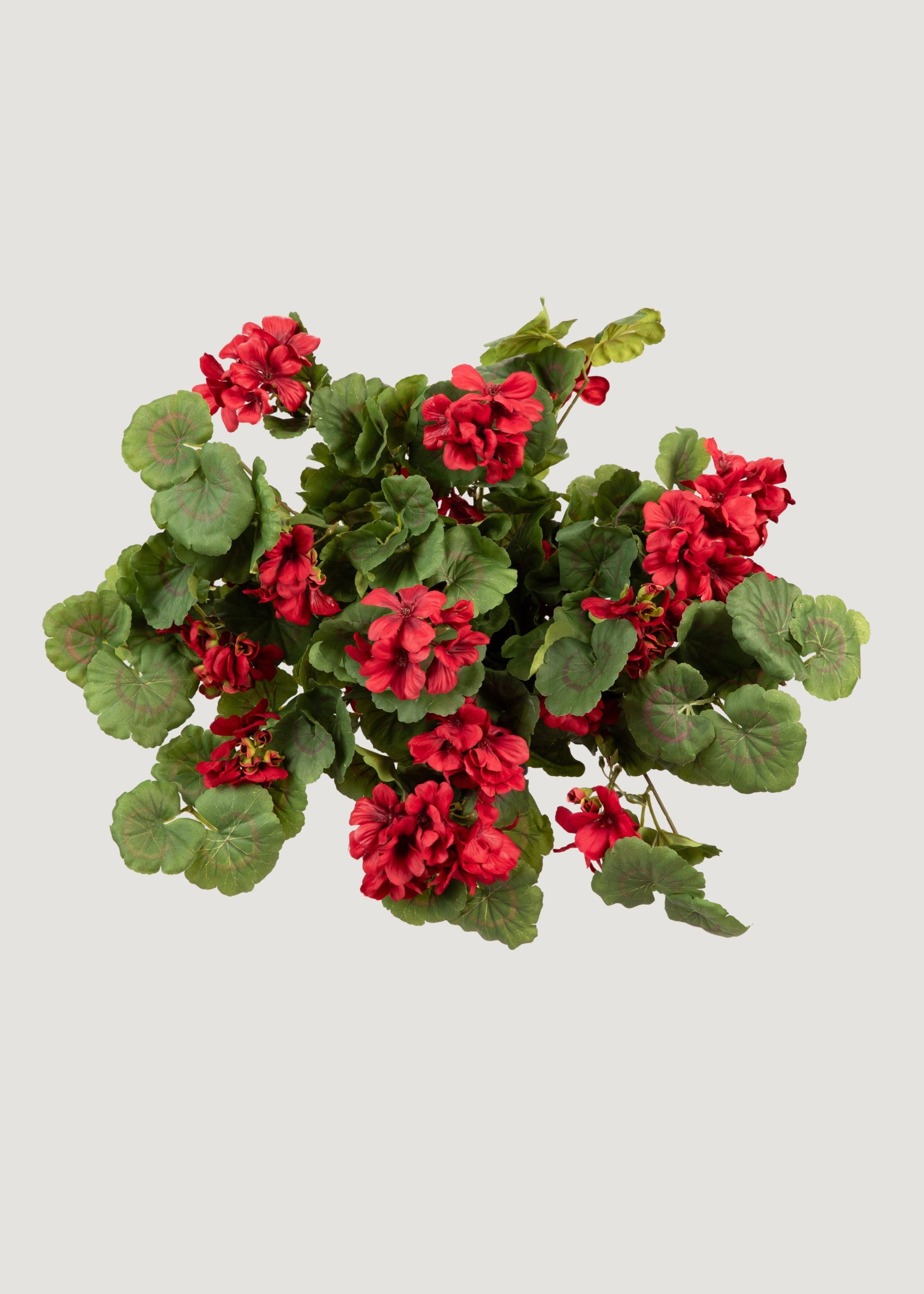 UV Treated Red Geranium Hanging Bush - Artificial Outdoor Fake Plant (27