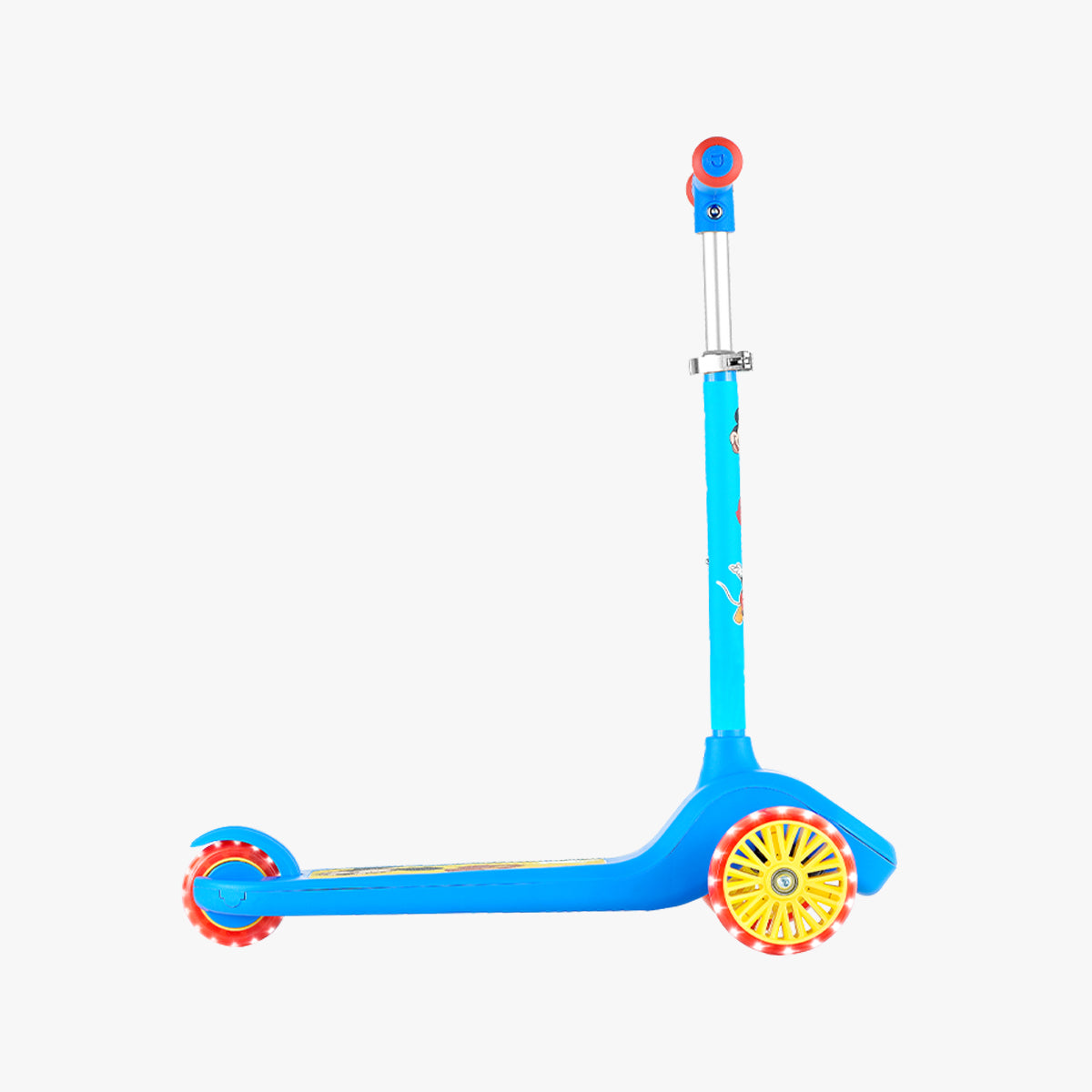 Disney Mickey Mouse Customizable Kick Scooter for Kids - Adjustable Height, Foldable Design - Perfect for Outdoor Play, Commuting & Birthday Gifts