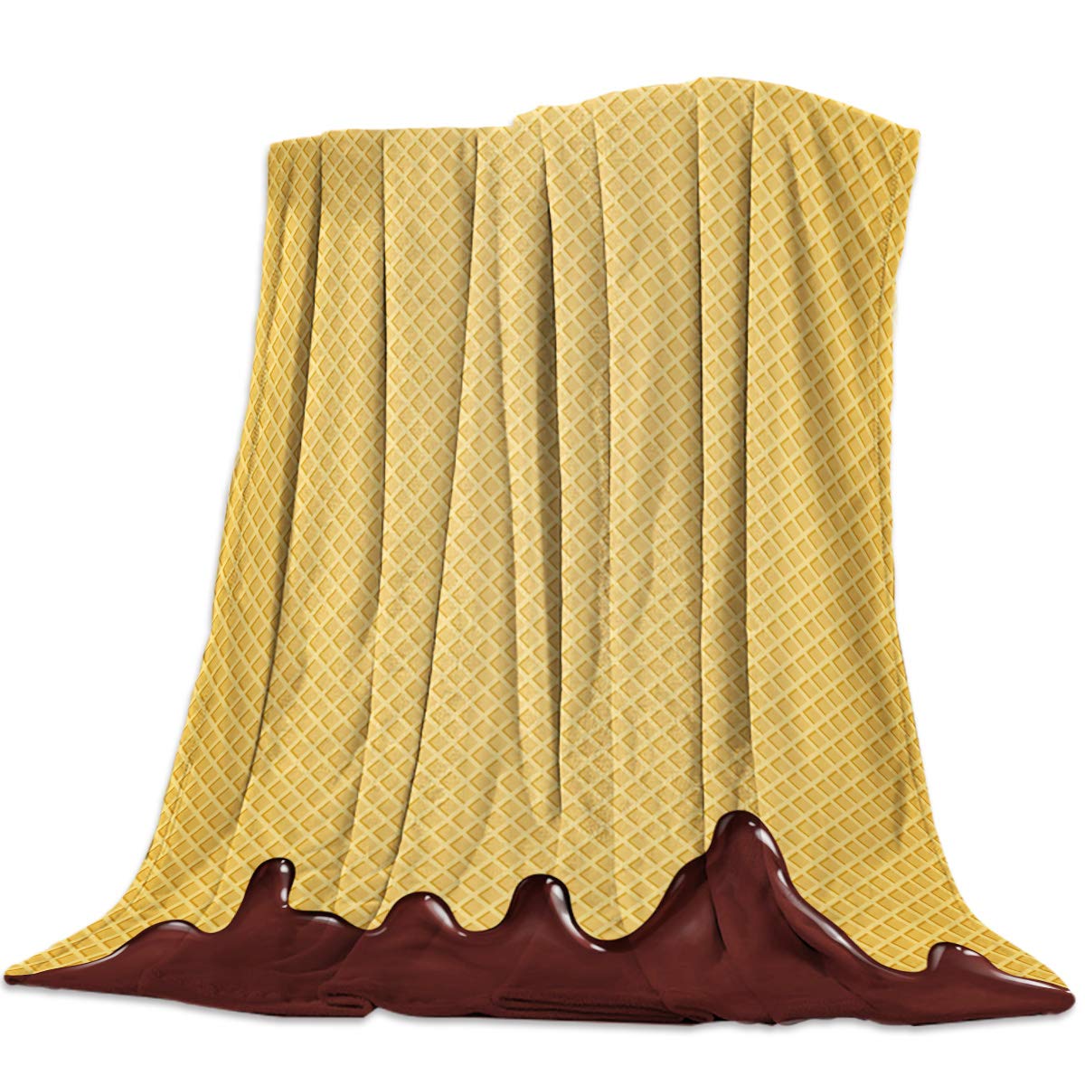 Millxiu Soft Plush Fleece Throw Blanket 40x50 Inch - Cozy Waffle Knit Bed Blanket for Sofa, Couch & Bed - Perfect for Winter Nights, Movie Time and Home Decor (Chocolate Brown)
