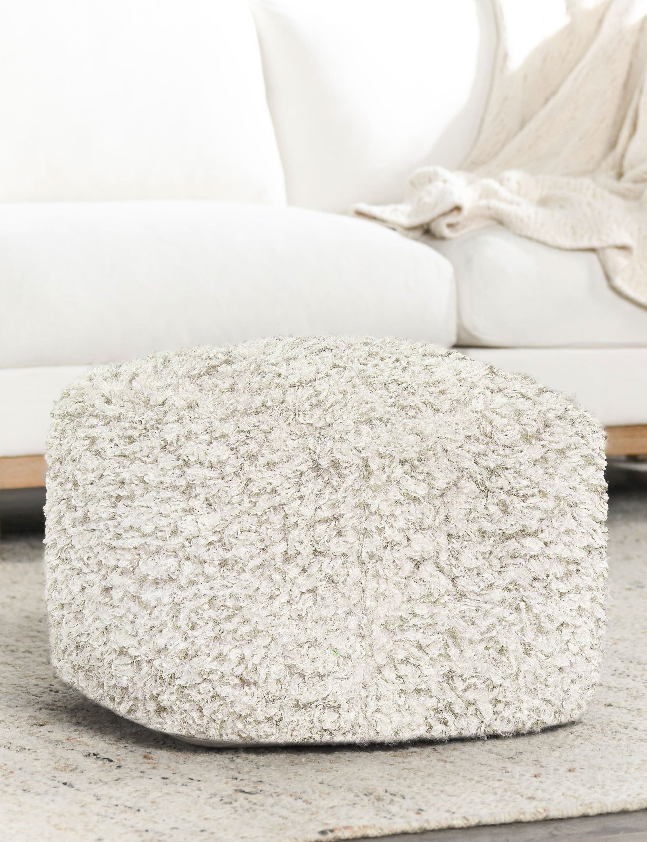 Aloma Square Pouf Ottoman - Modern Stylish Footrest & Extra Seating for Living Room, Bedroom, or Office - Soft Comfortable Fabric with Sturdy Base - Perfect for Home Decor & Relaxation