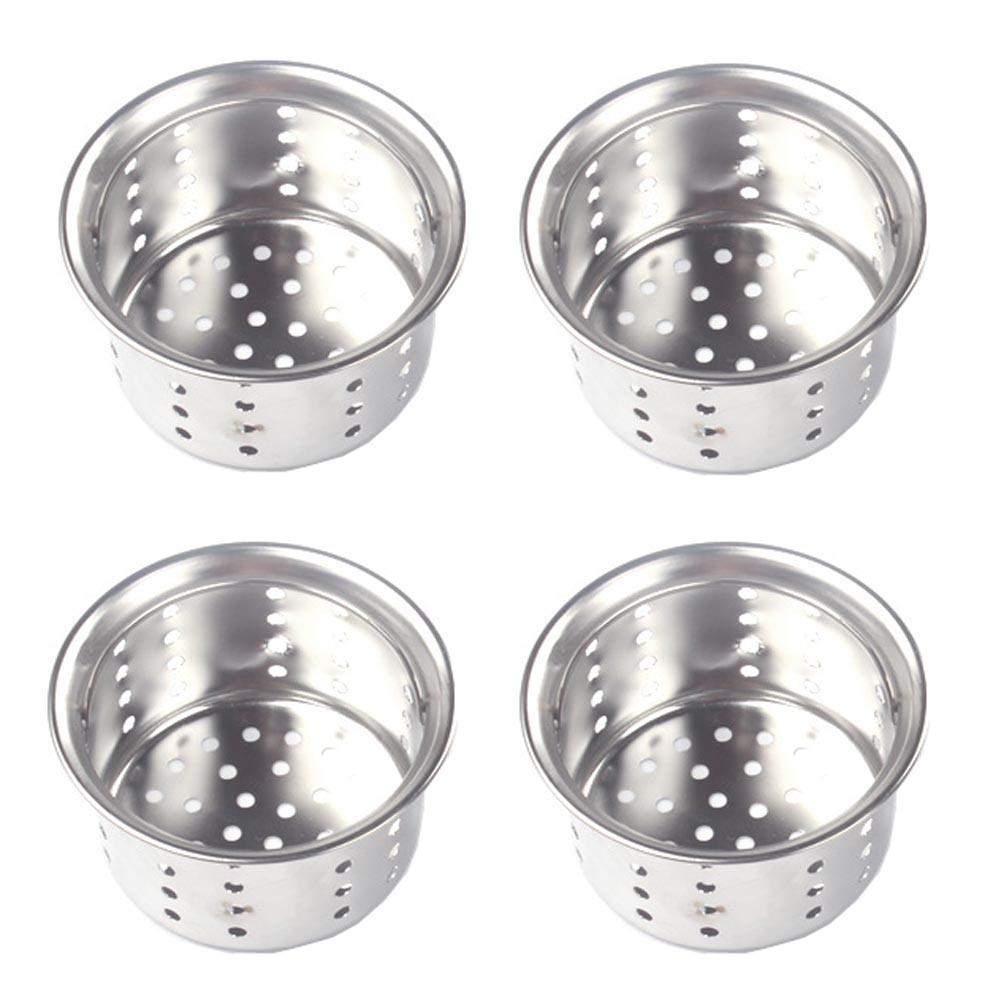 4-Piece Stainless Steel Kitchen Sink Strainer Set with Handle - Mesh Basket & Garbage Disposal Stopper for Food Scraps - Perfect for Dishwashing, Vegetable Washing, and Drain Protection