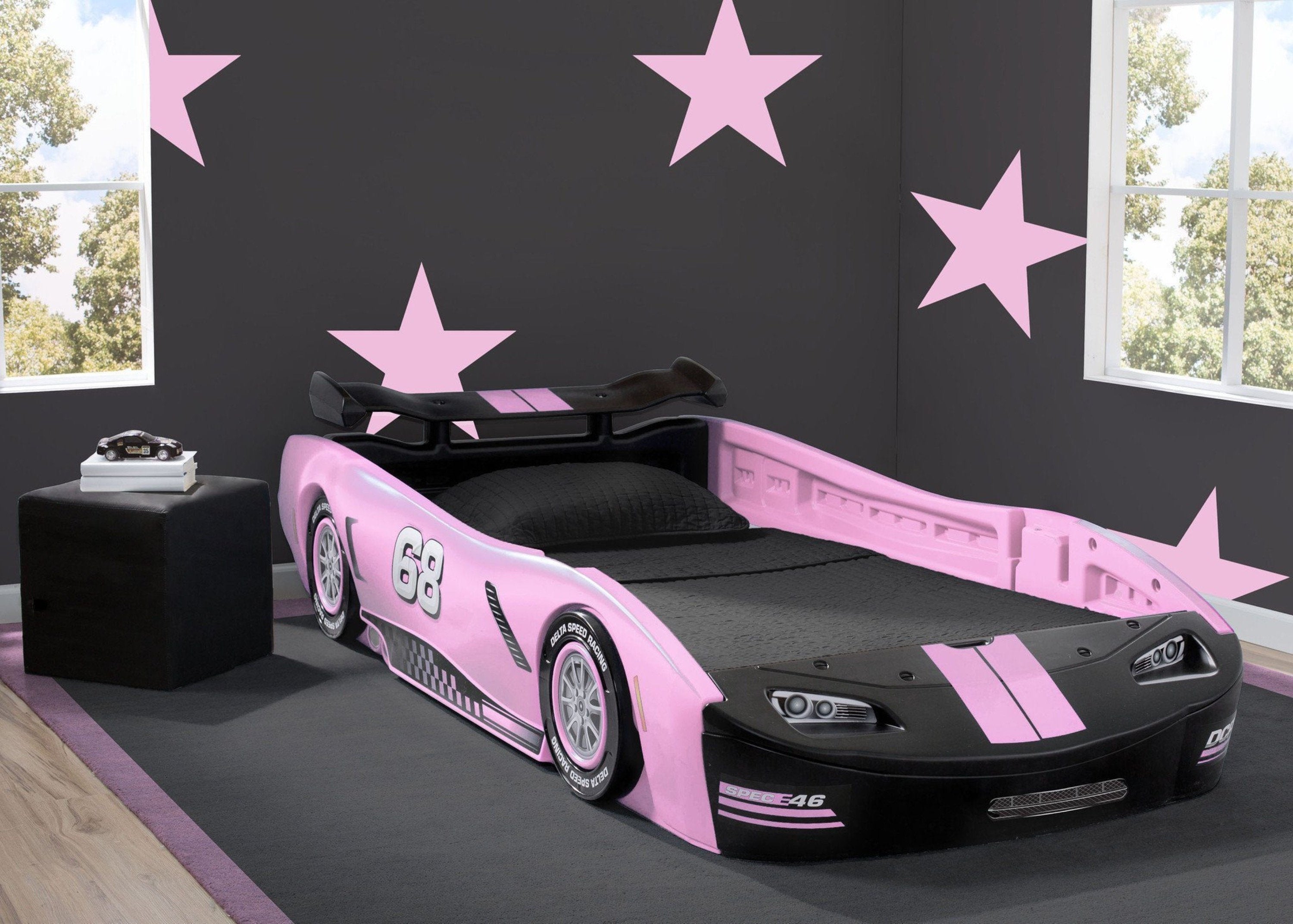 Turbo Race Car Twin Bed for Kids - High-Speed Design Themed Bedroom Furniture for Boys & Girls - Perfect for Racing Enthusiasts' Bedrooms and Playrooms