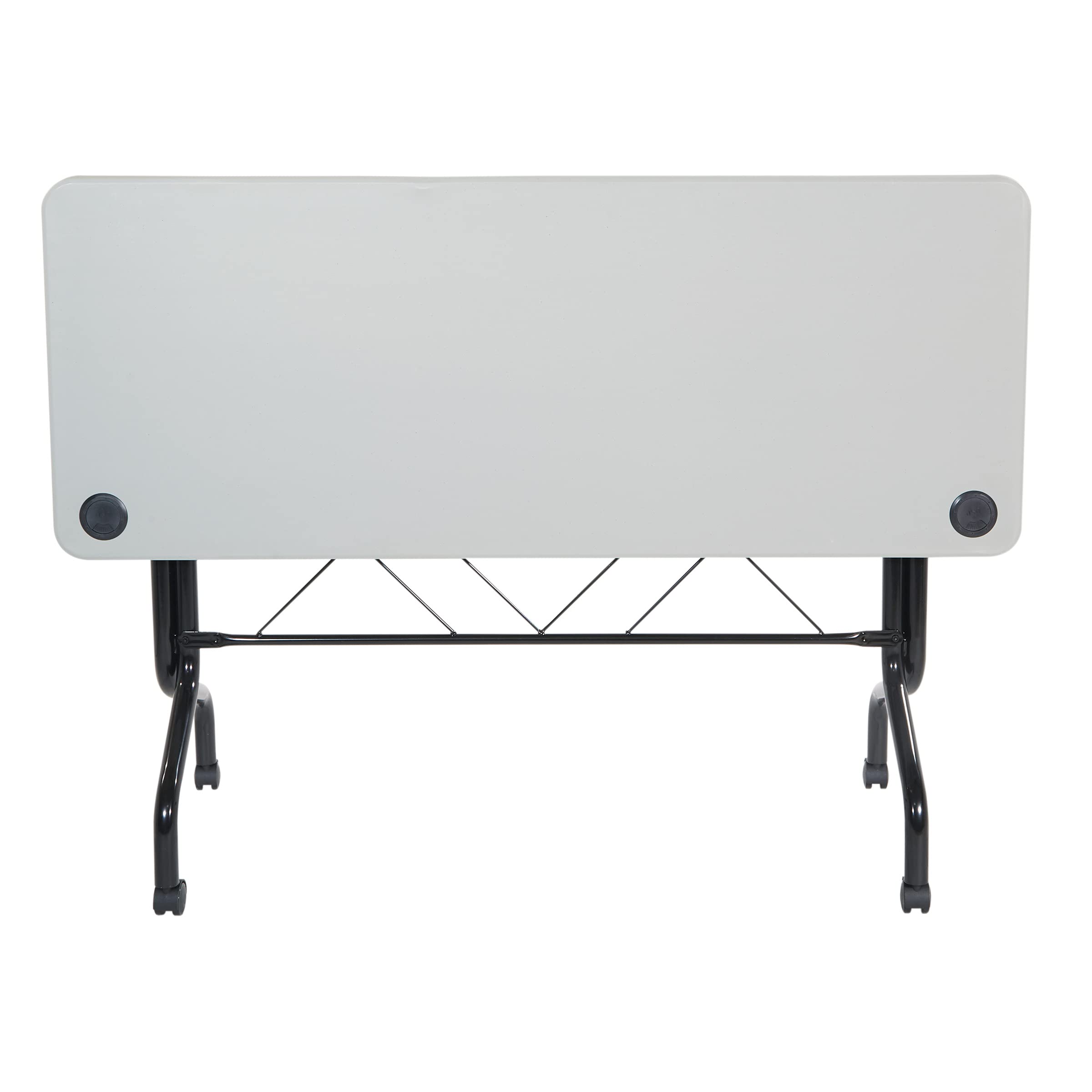 Office Star 5-Foot Resin Multipurpose Flip Training Table with Locking Casters - Light Gray Folding Table for Home Office, Classroom, Conference Room & Event Space