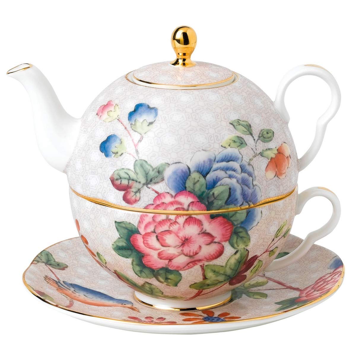 Wedgwood Cuckoo Tea for One Set - Elegant English Teacup with Saucer & Infuser - Perfect for Afternoon Tea, Gifts & Home Decor