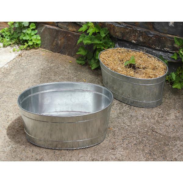 Achla Designs Galvanized Metal Tub 51M C 55 - Perfect for Farmhouse Decor, Garden Planters & Rustic Home Decorating