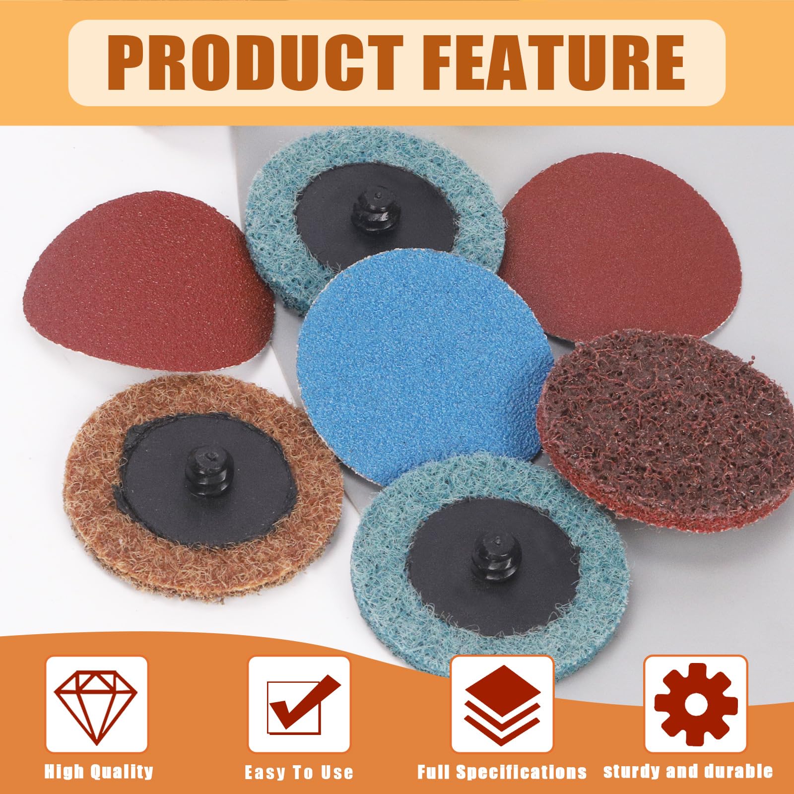 Tanstic 134Pcs 2 Inch Sanding Discs Set with 1/4